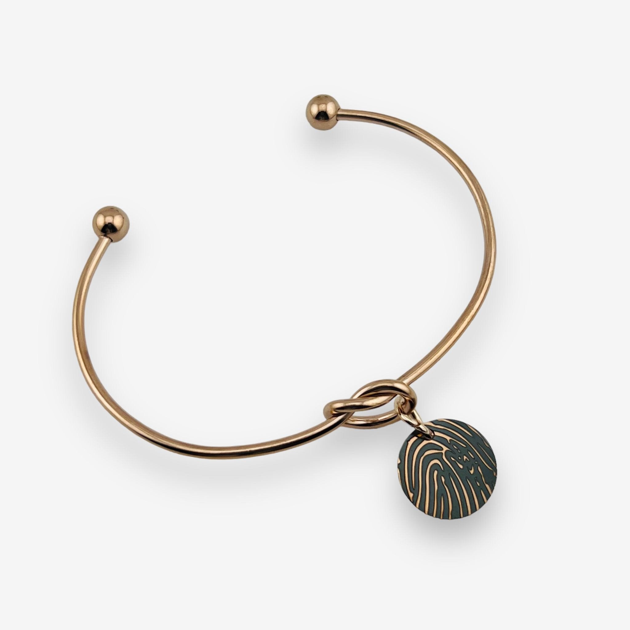 Fingerprint Knot Disc Bangle - MemoriesMade