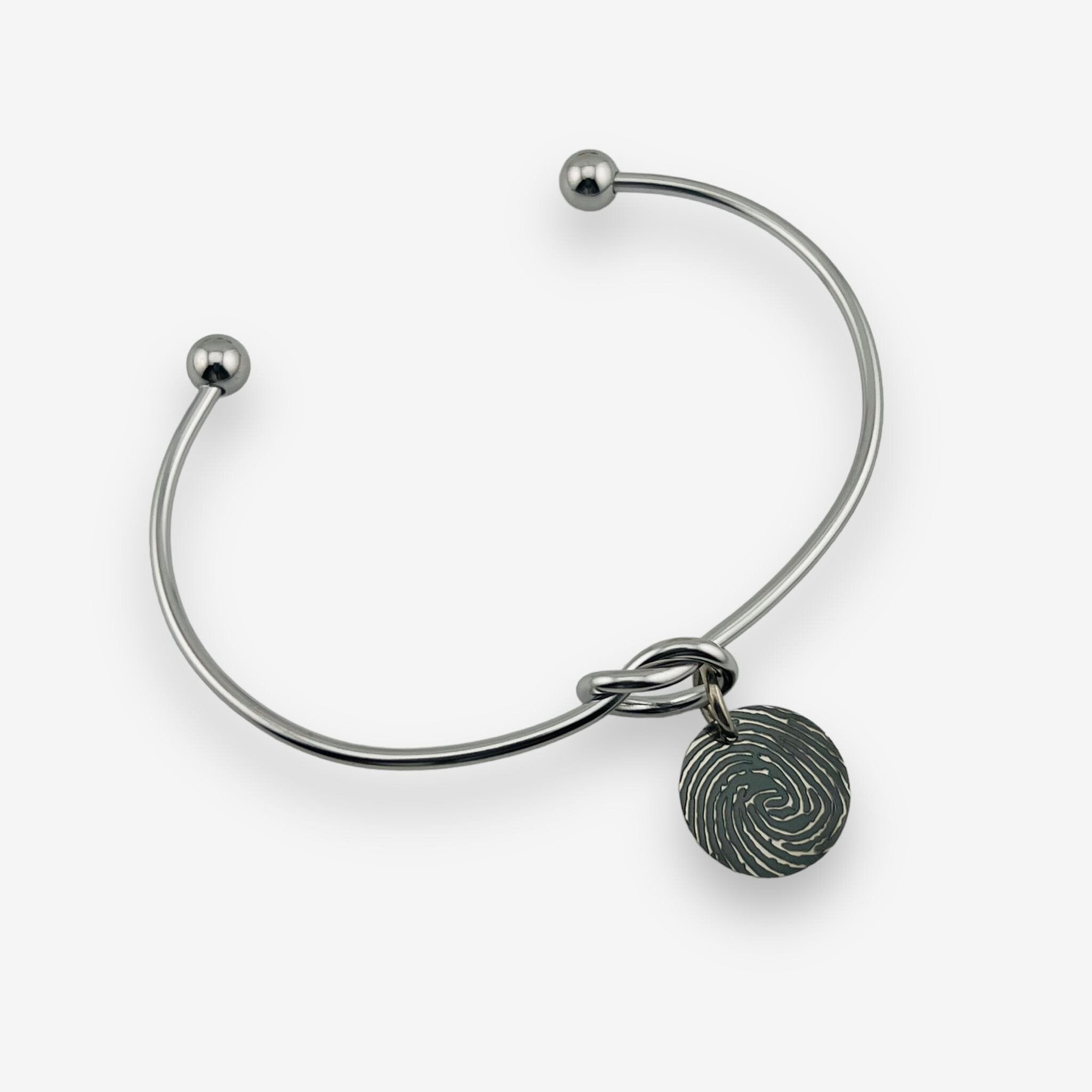 Fingerprint Knot Disc Bangle - MemoriesMade