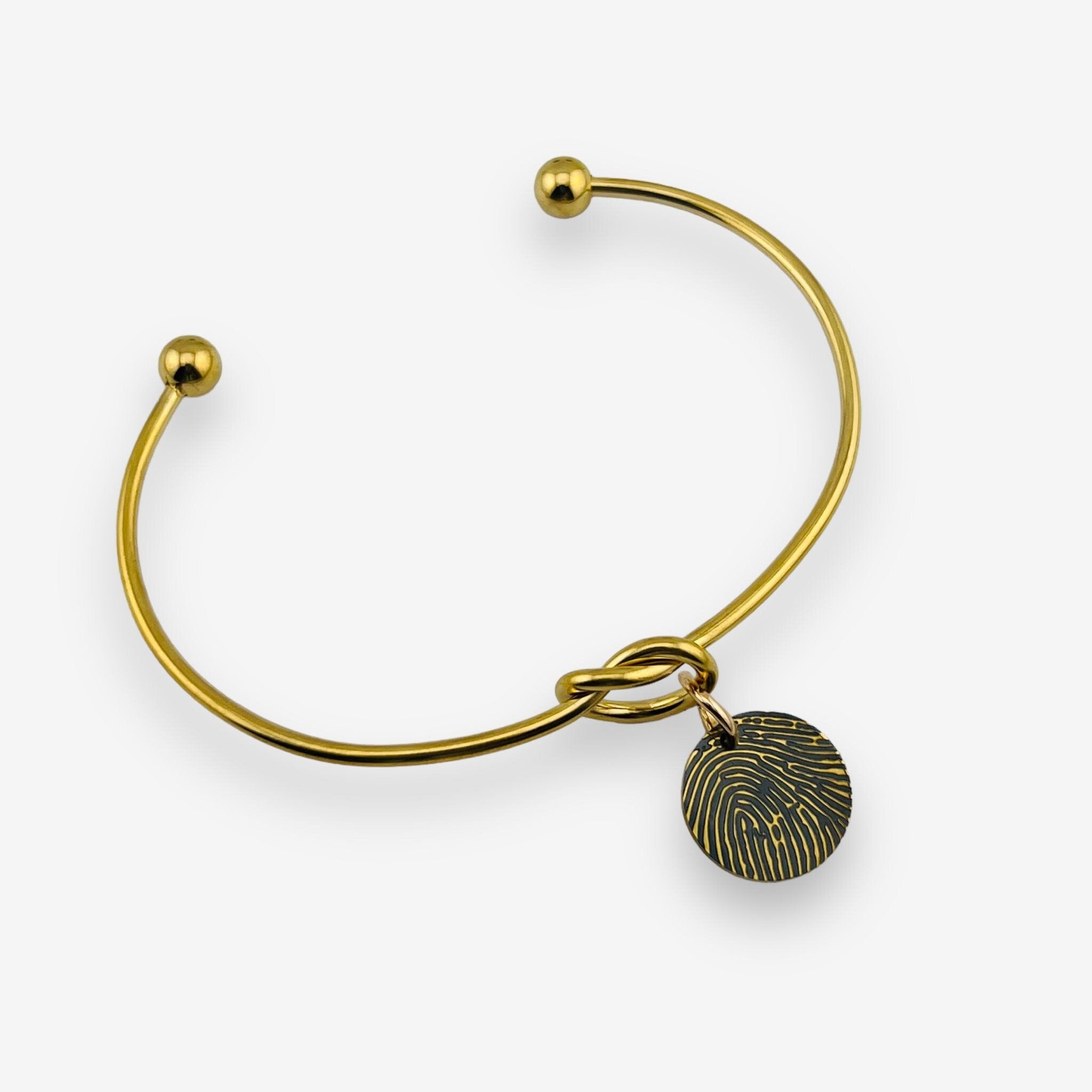 Fingerprint Knot Disc Bangle - MemoriesMade