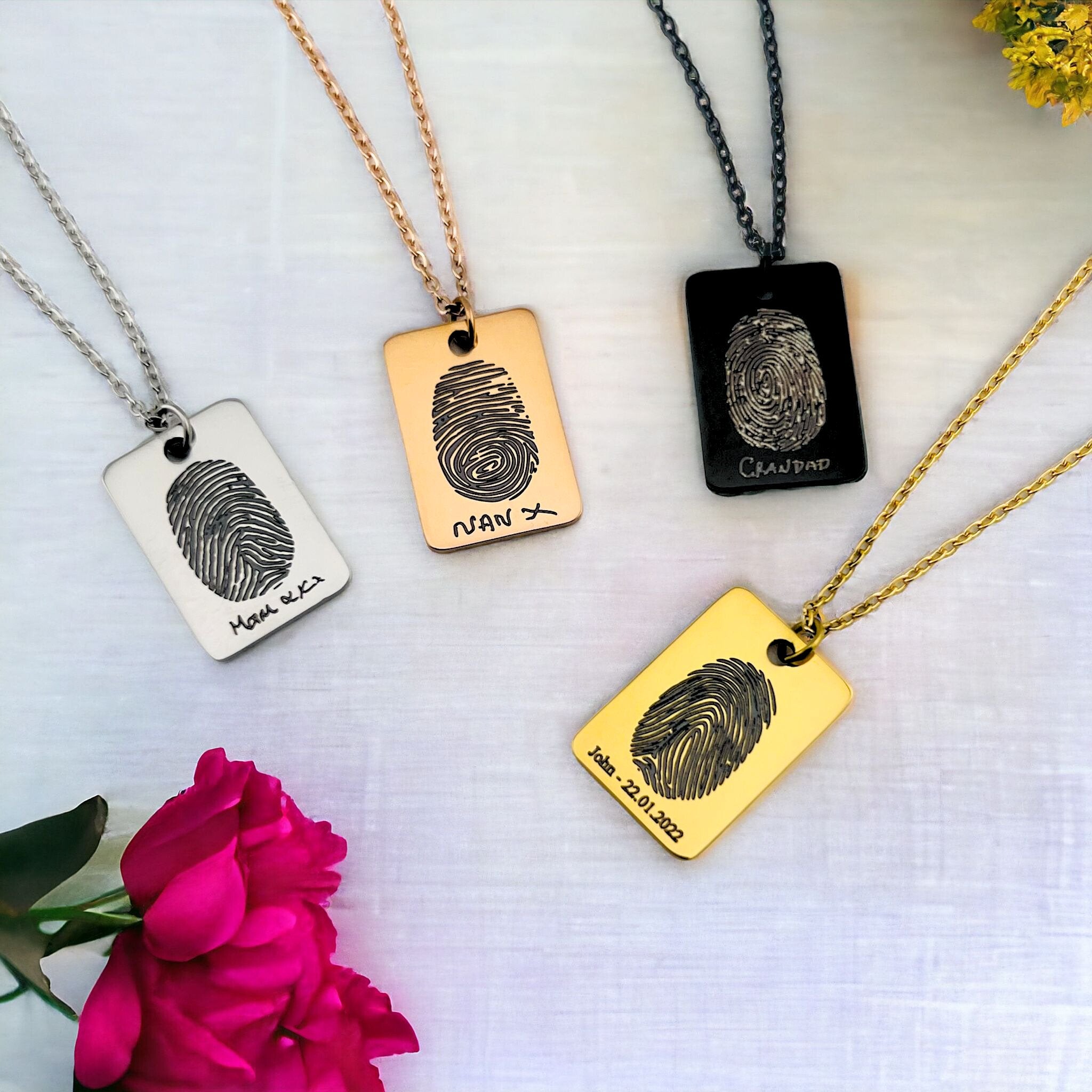 Fingerprint Mini Bar Necklace - MemoriesMade