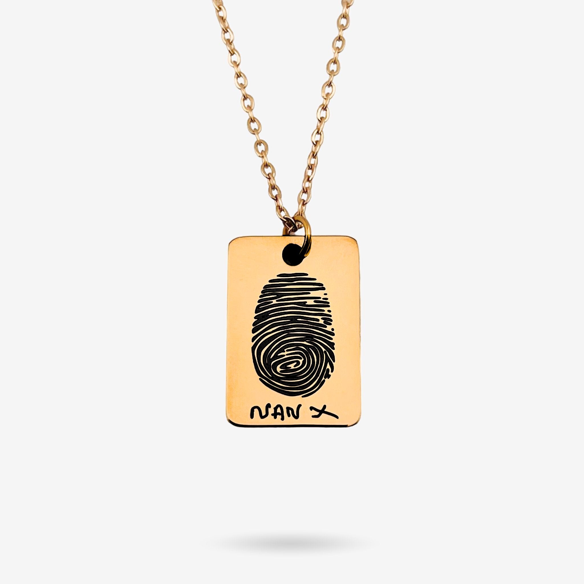 Fingerprint Mini Bar Necklace - MemoriesMade