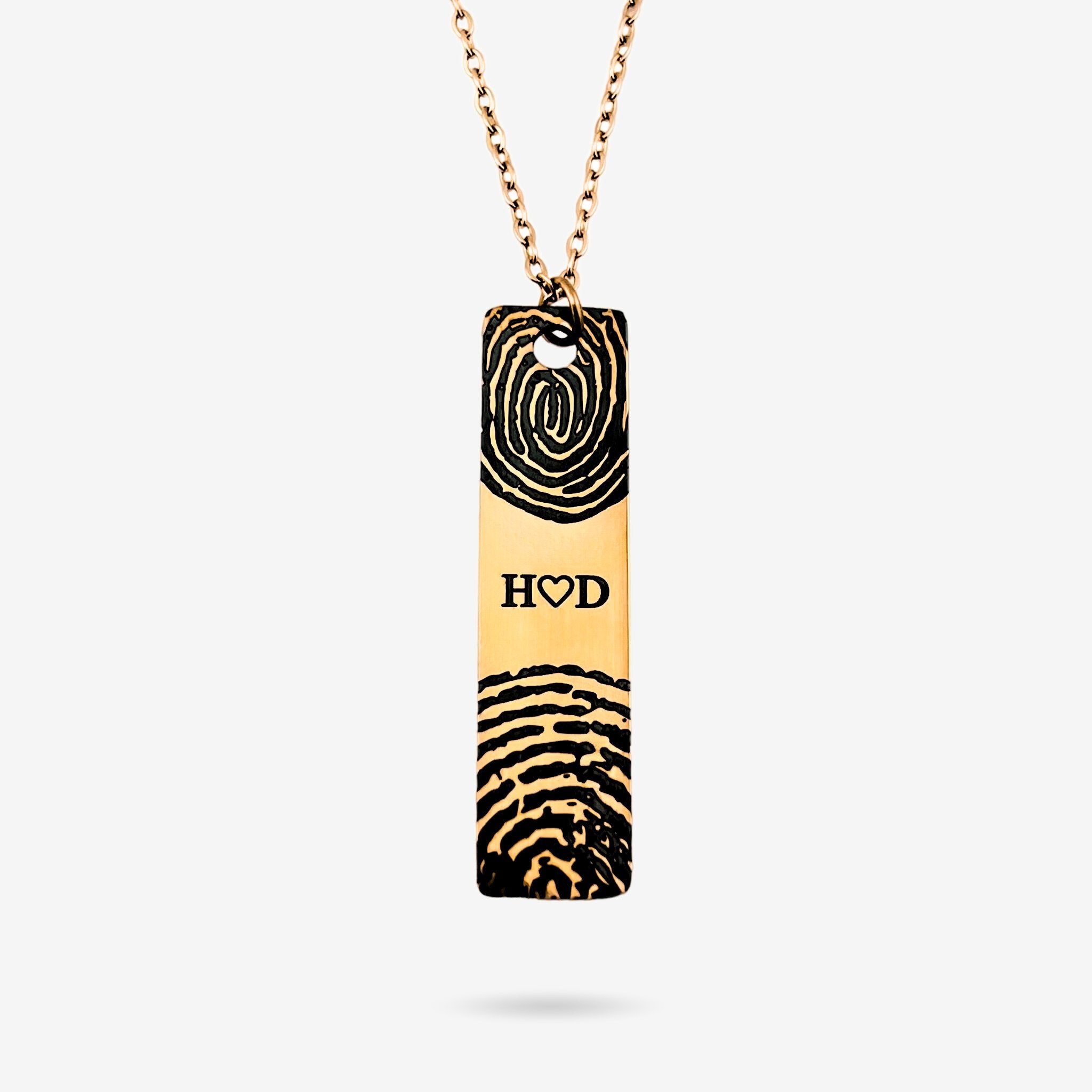 Fingerprint Slim Bar Necklace - MemoriesMade