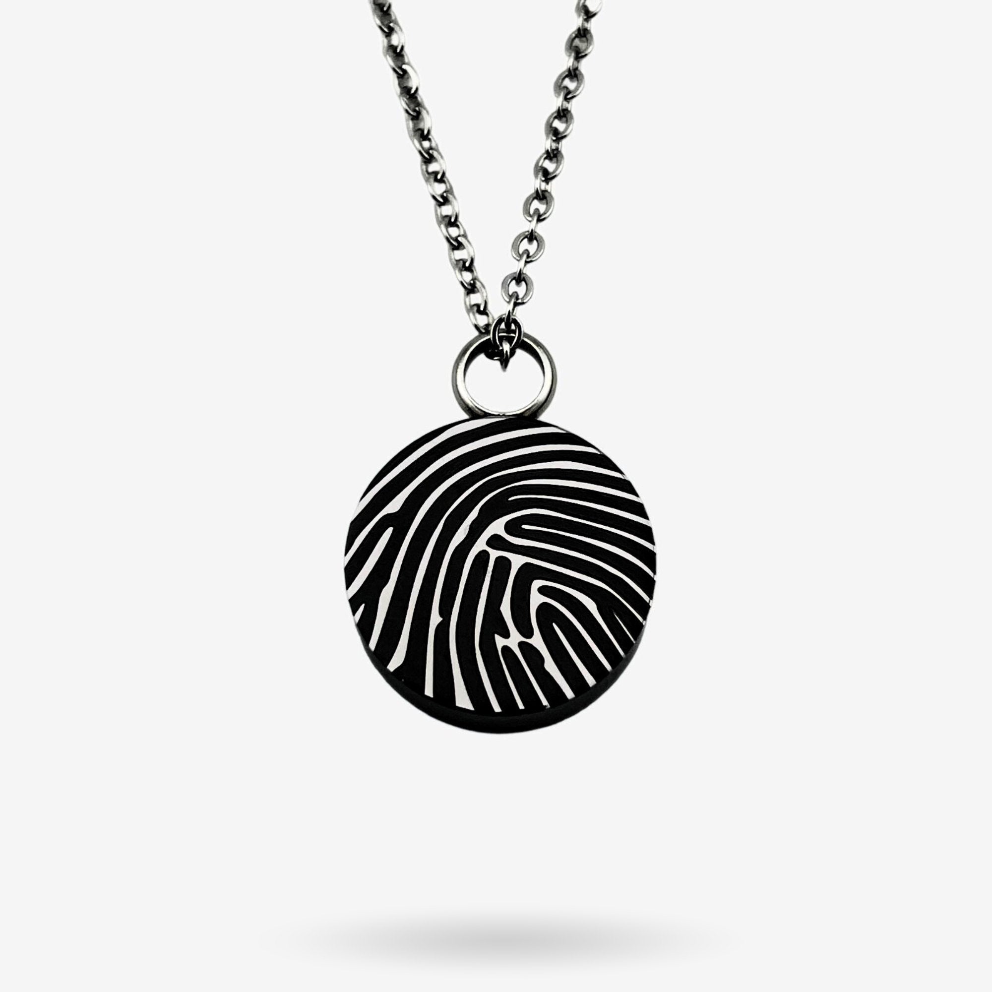 Fingerprint Urn Drum Necklace - MemoriesMade