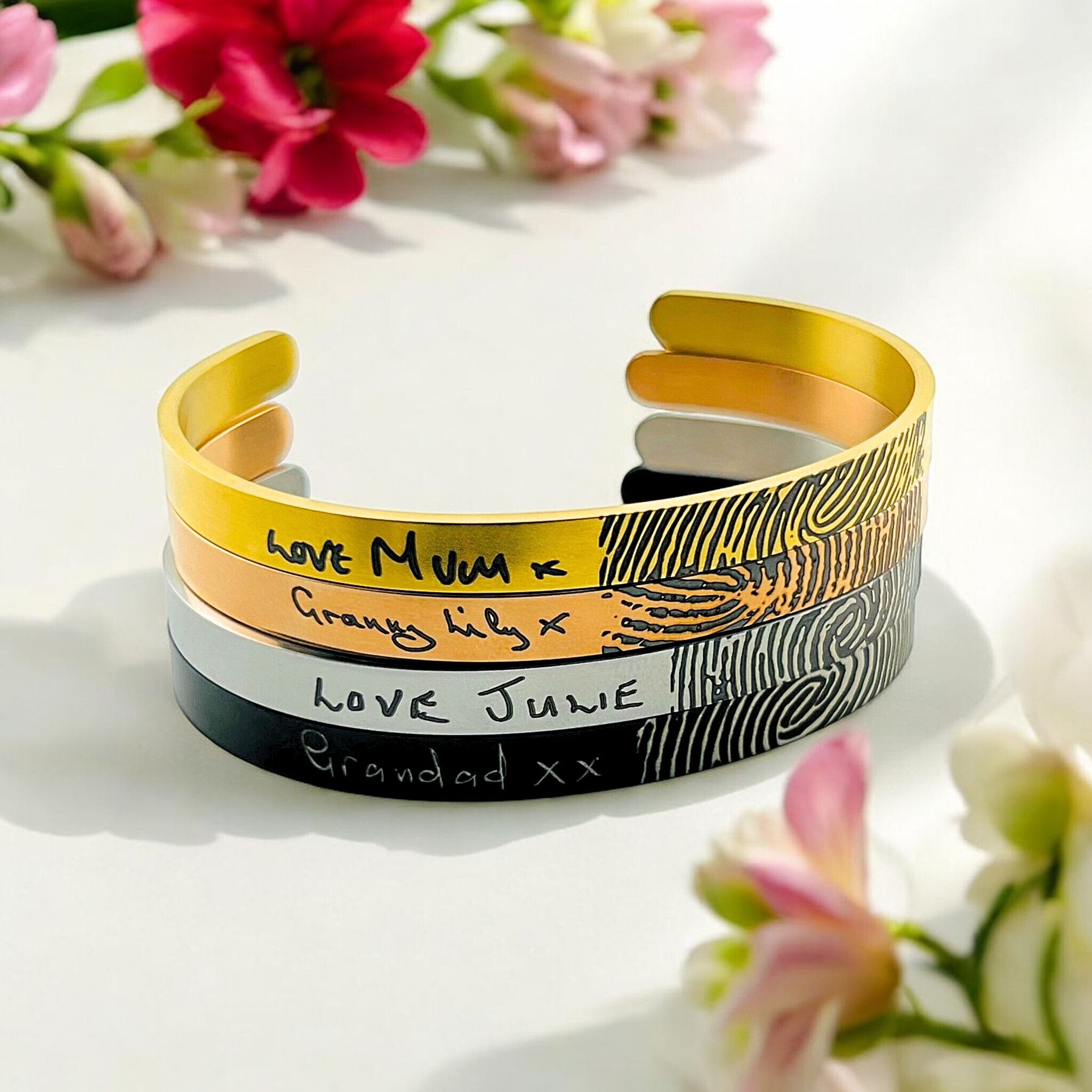 Fingerprint with Handwriting Cuff - MemoriesMade