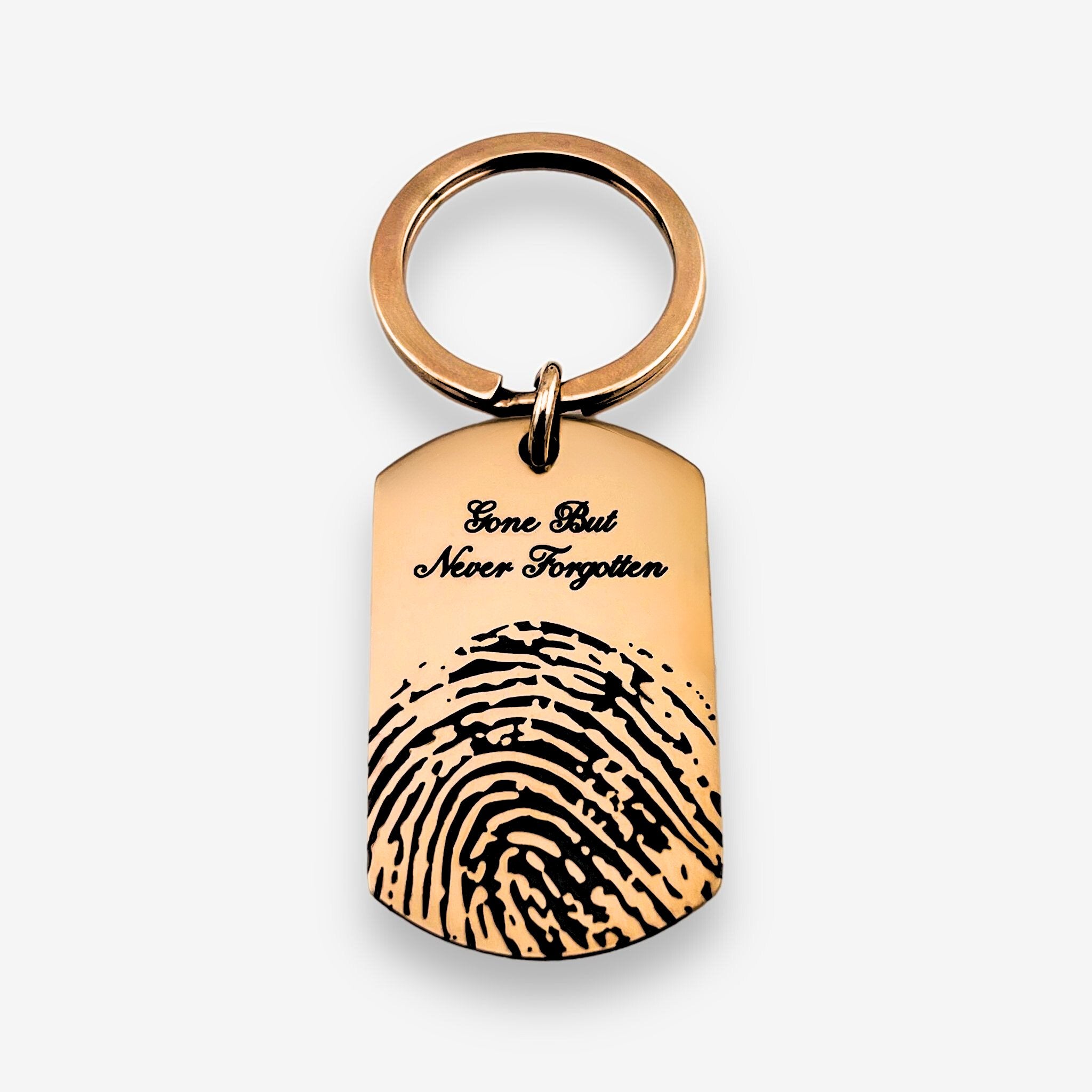 Fingerprint with Text Flat Bar Keychain - MemoriesMade