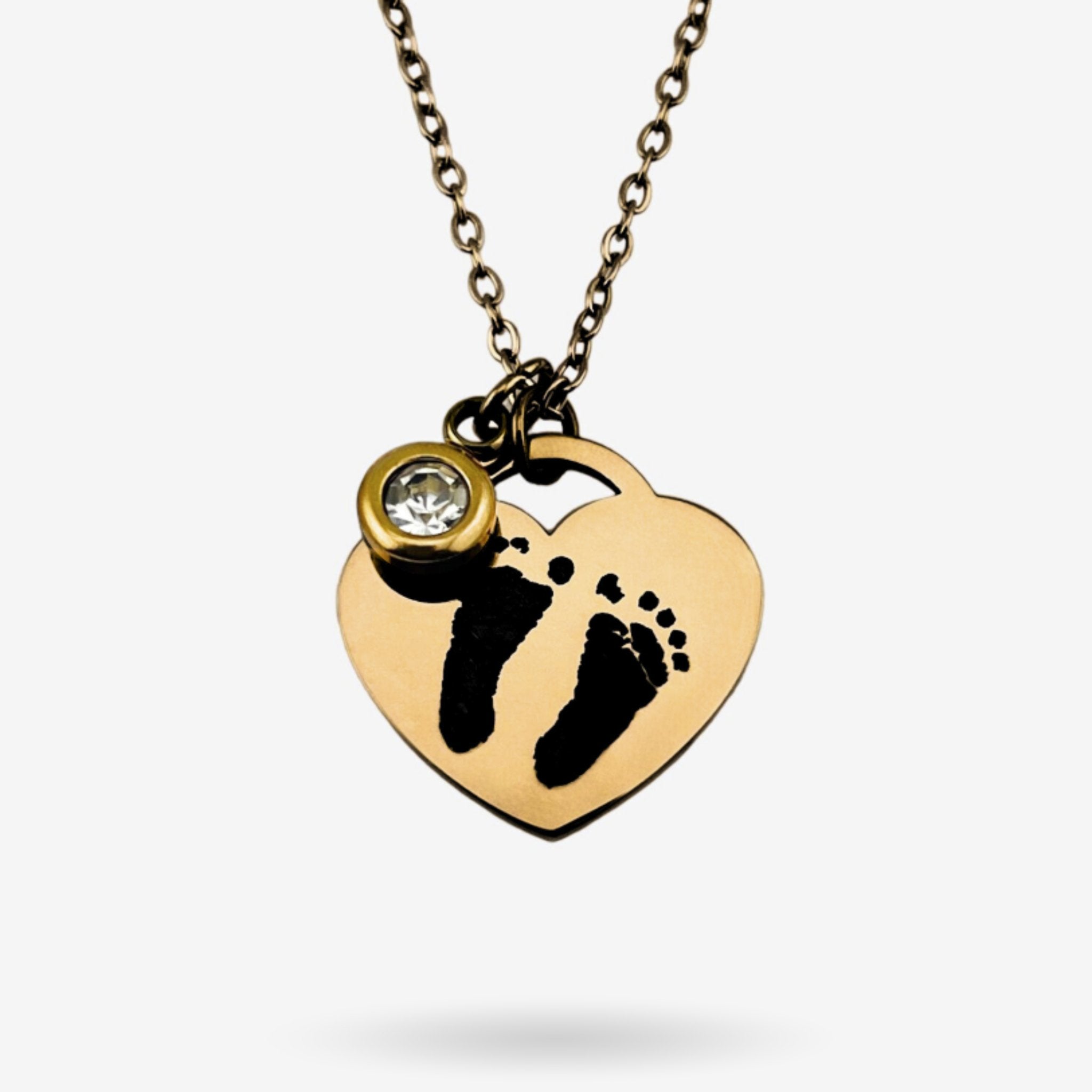 Footprint Heart Necklace - MemoriesMade