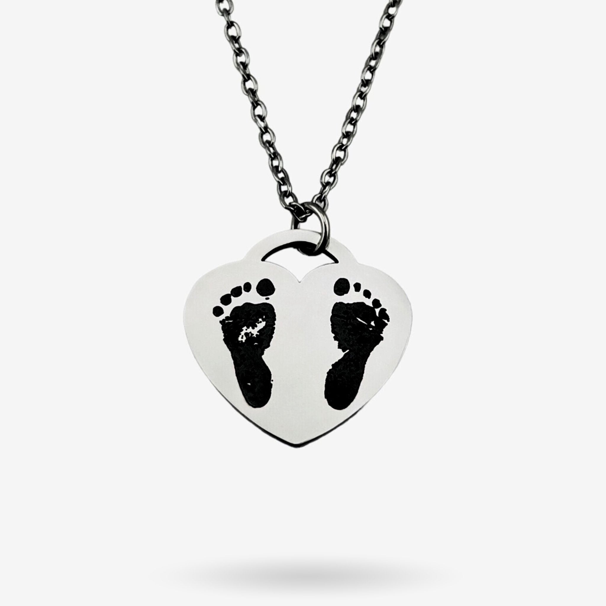 Footprint Heart Necklace - MemoriesMade