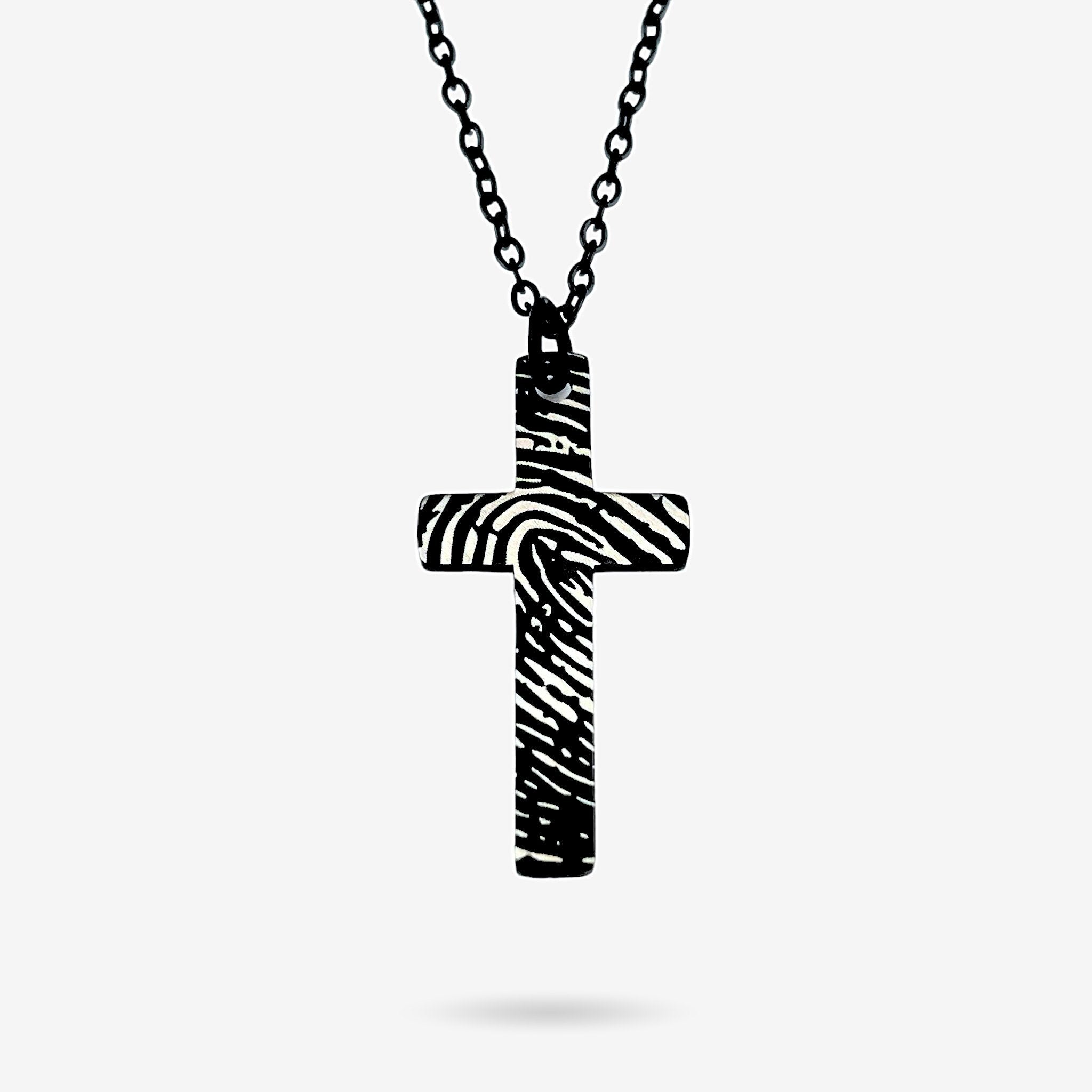 Full Fingerprint Cross Necklace - MemoriesMade