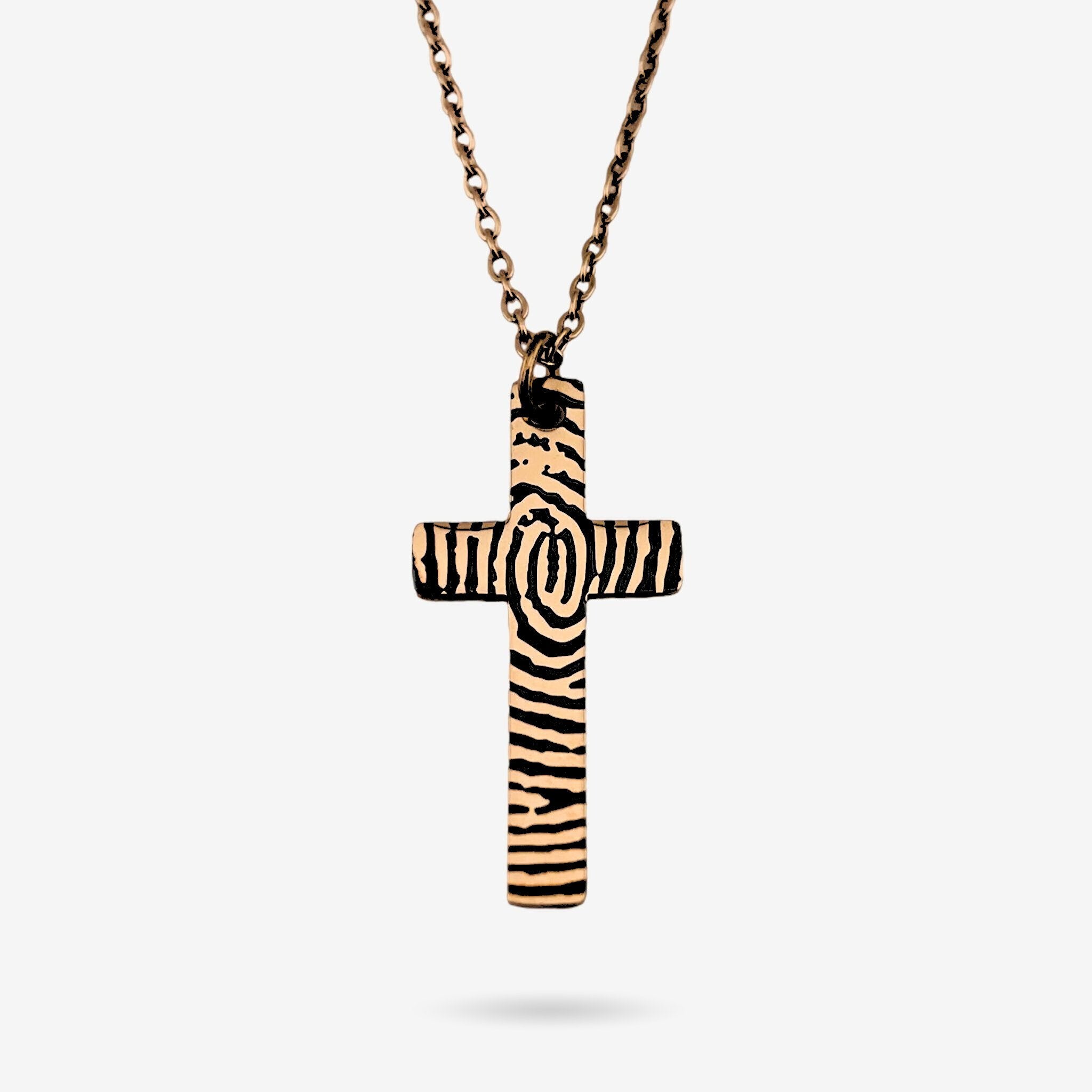 Full Fingerprint Cross Necklace - MemoriesMade