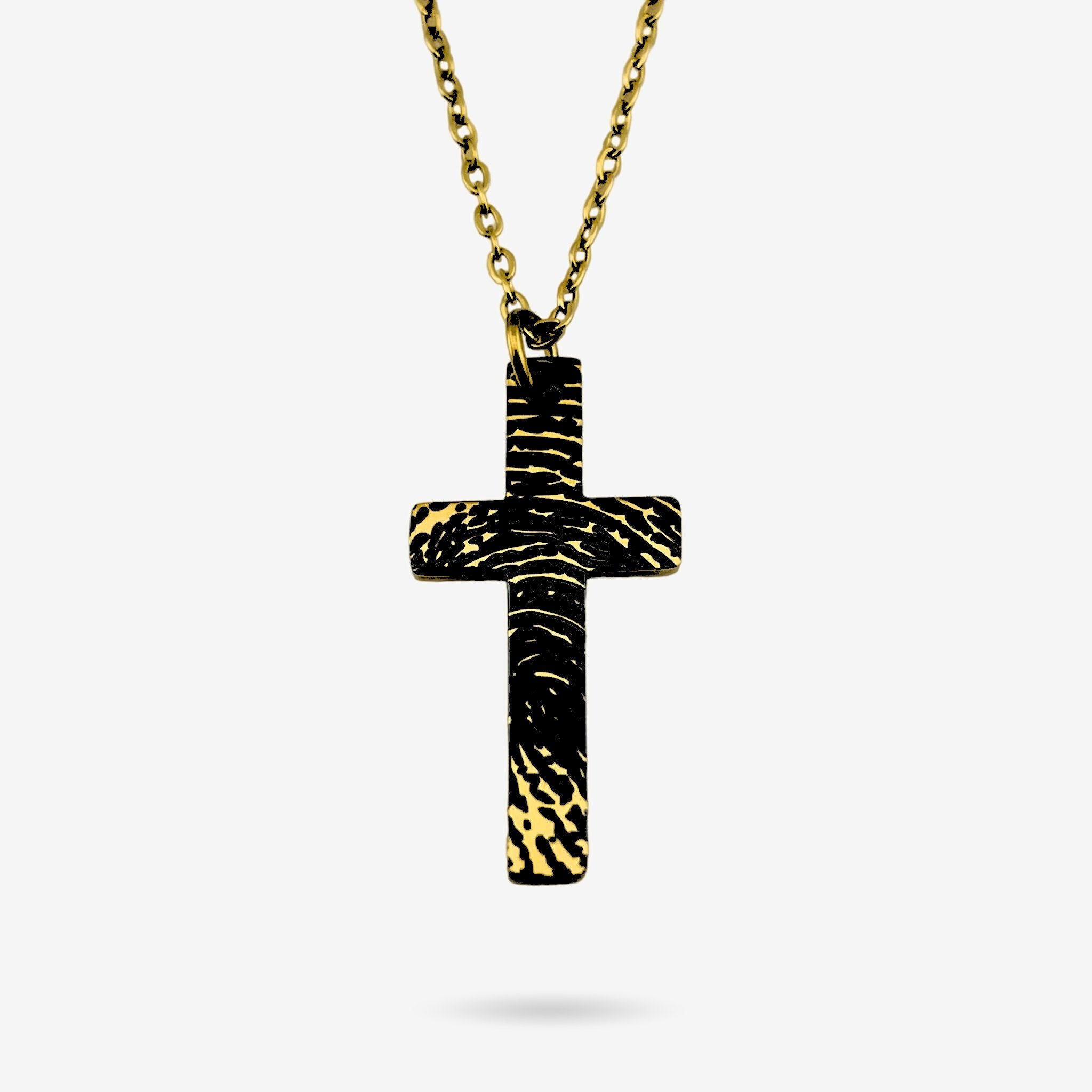 Full Fingerprint Cross Necklace - MemoriesMade