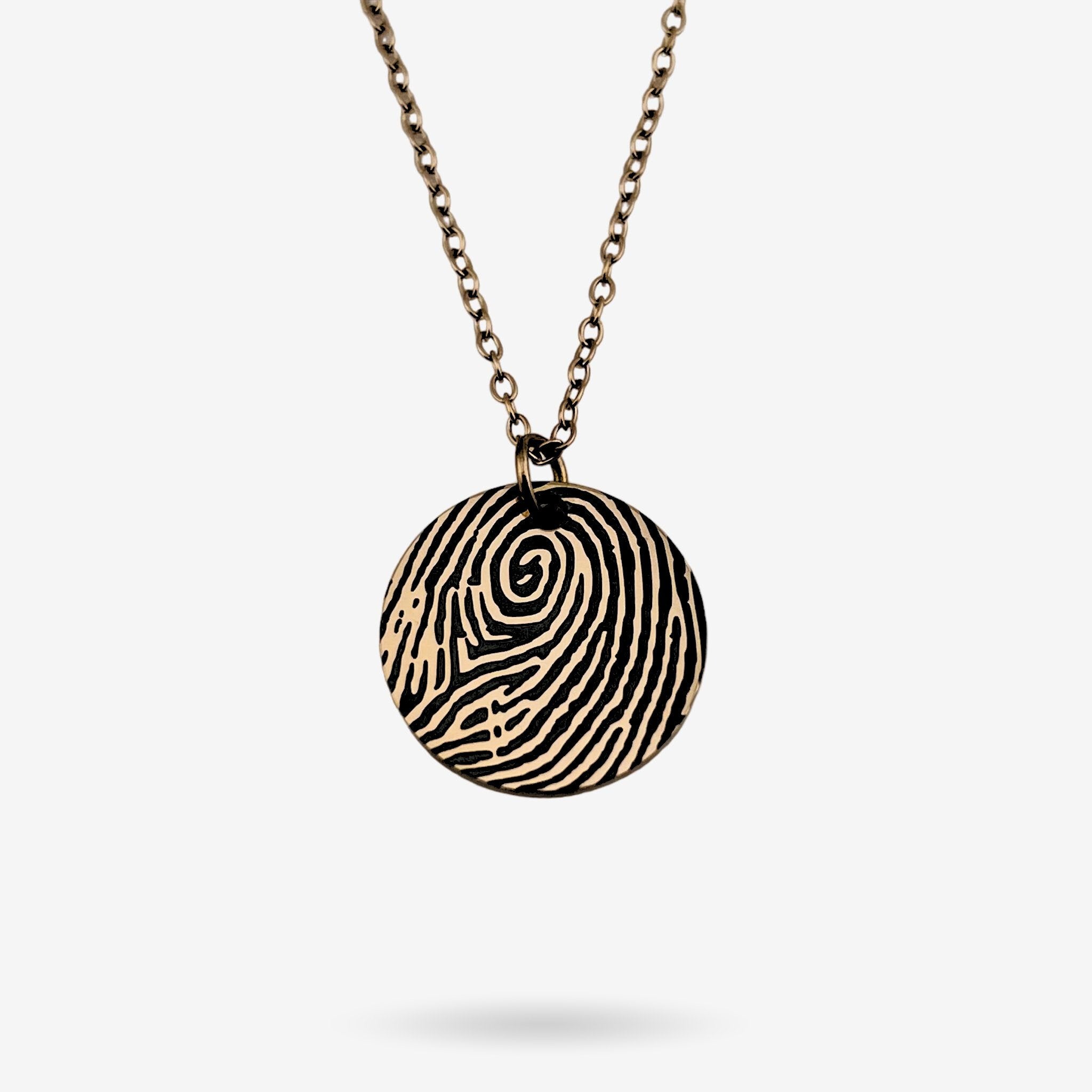 Full Fingerprint Disc Necklace - MemoriesMade