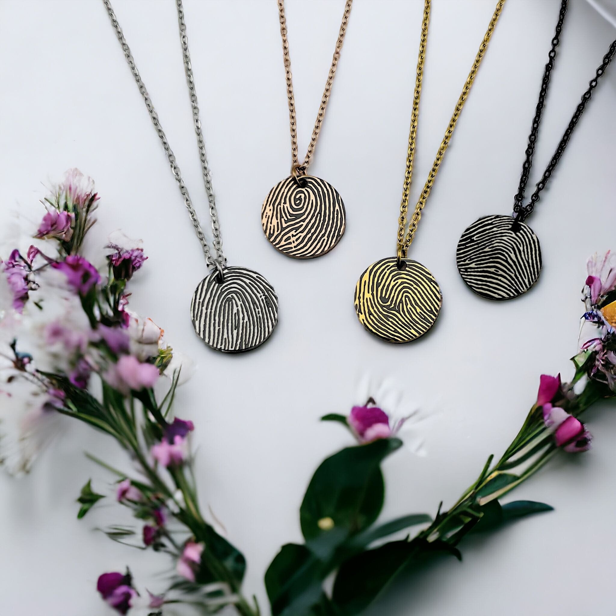 Full Fingerprint Disc Necklace - MemoriesMade