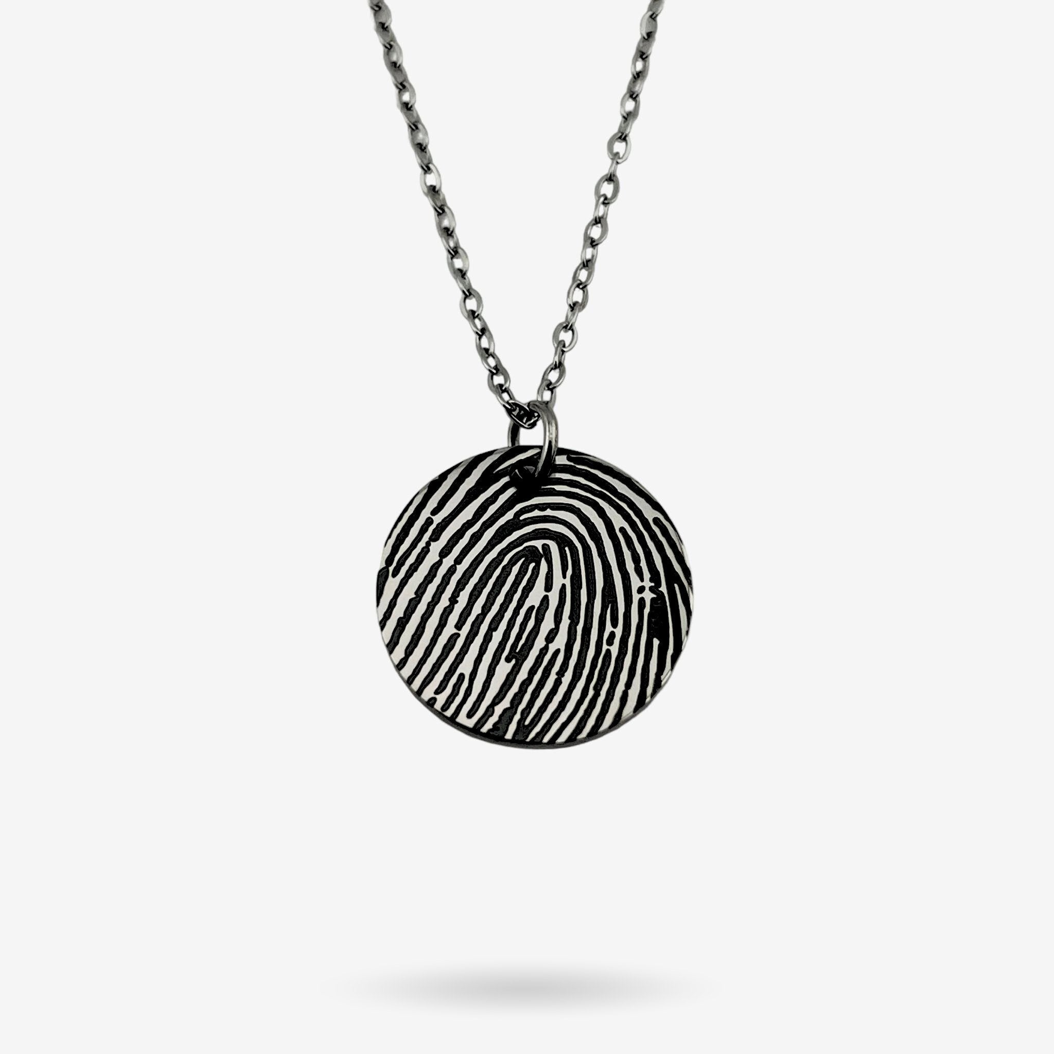 Full Fingerprint Disc Necklace - MemoriesMade