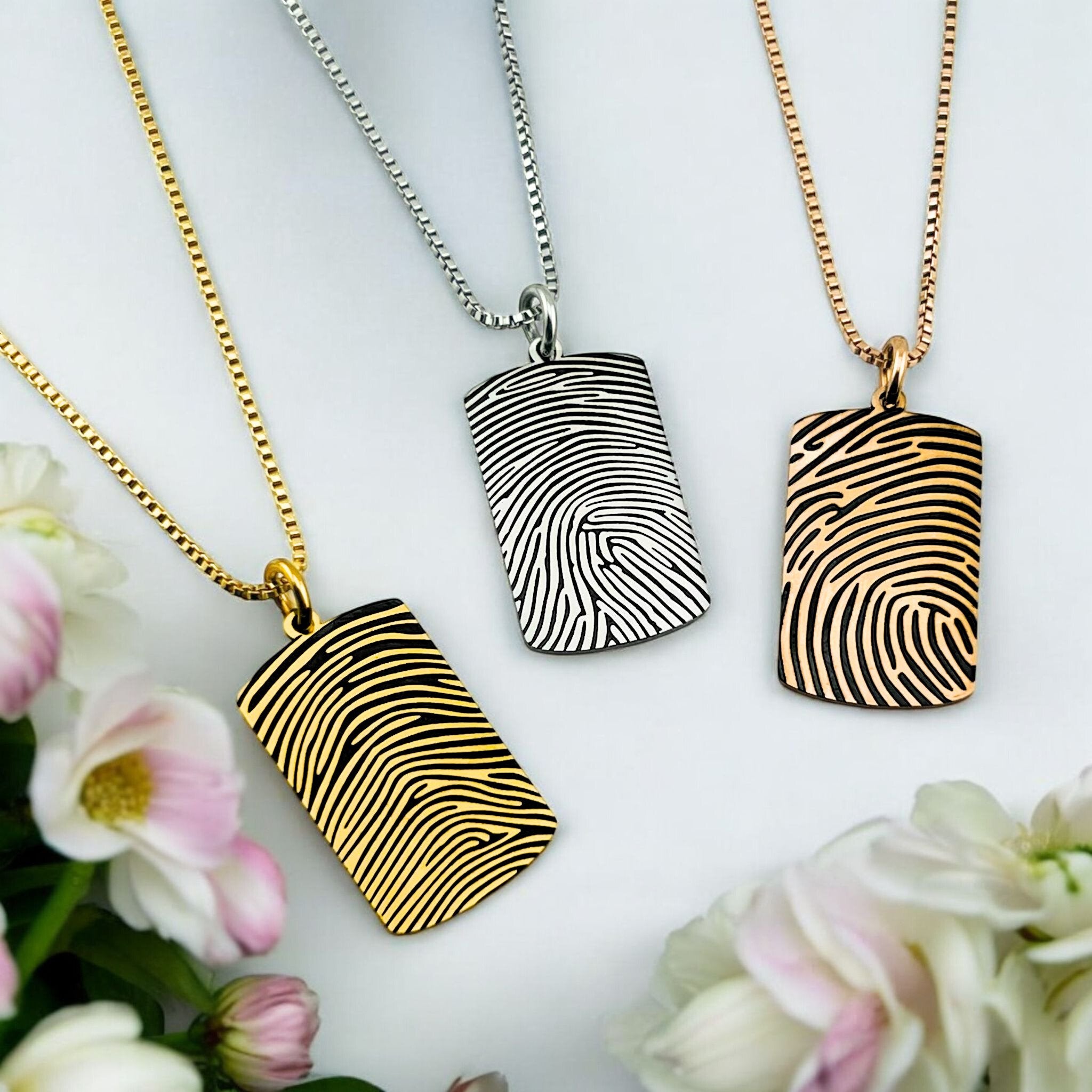 Full Fingerprint Dog Tag Necklace - MemoriesMade