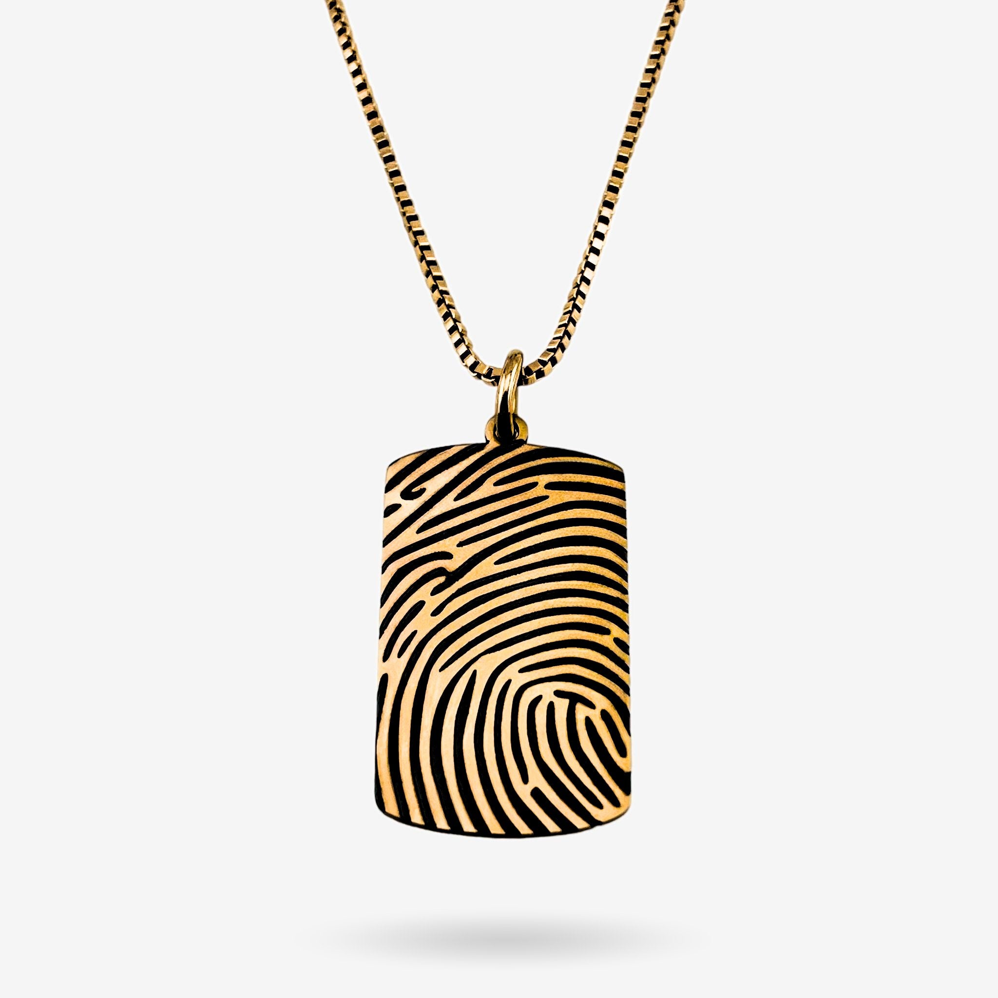 Full Fingerprint Dog Tag Necklace - MemoriesMade