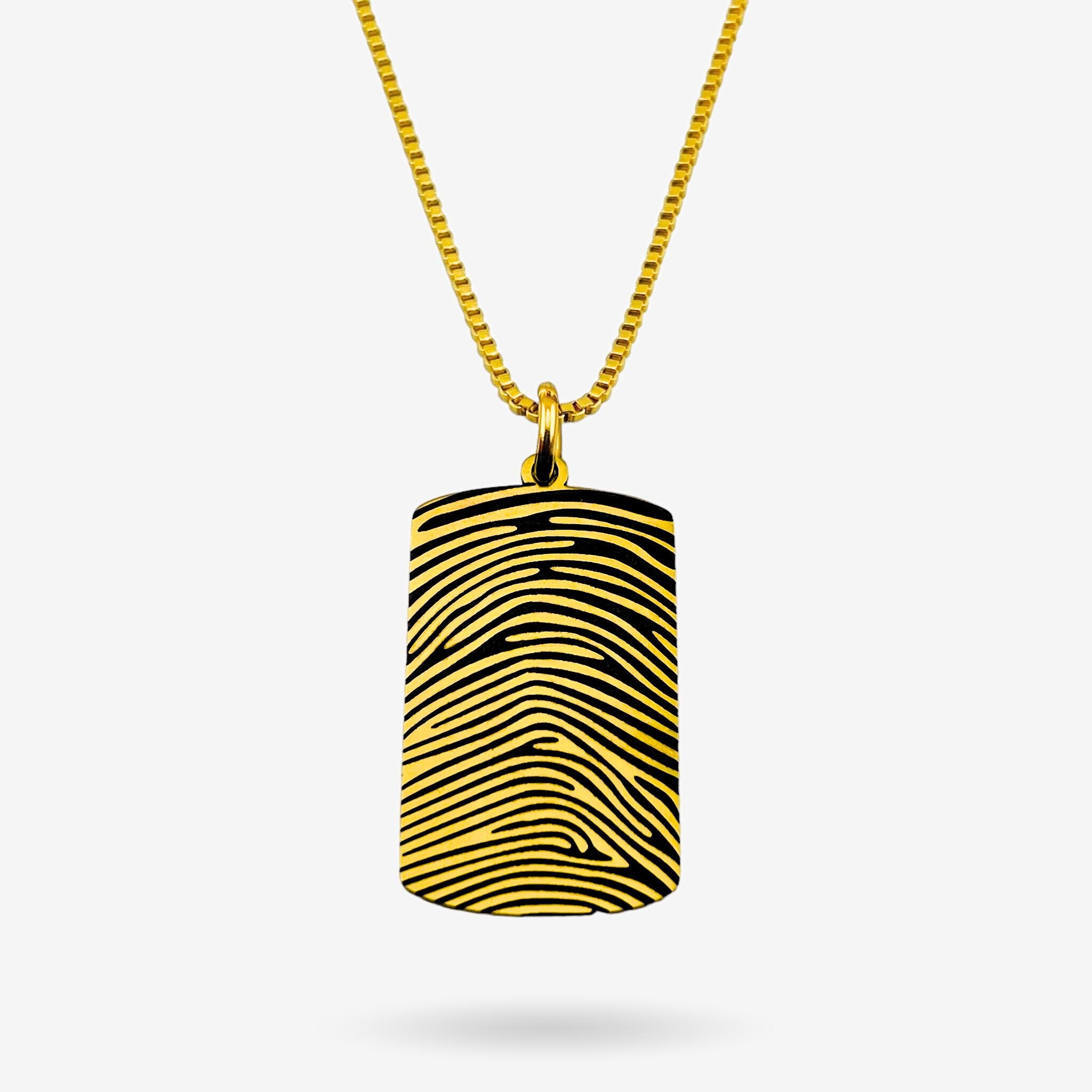 Full Fingerprint Dog Tag Necklace - MemoriesMade