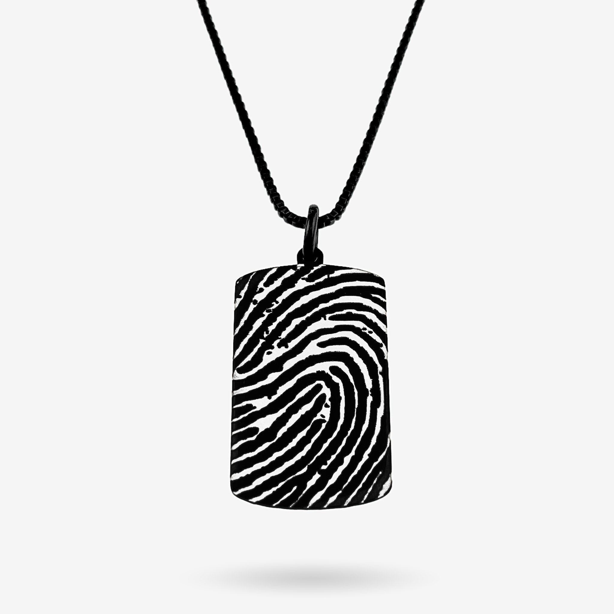 Full Fingerprint Dog Tag Necklace - MemoriesMade