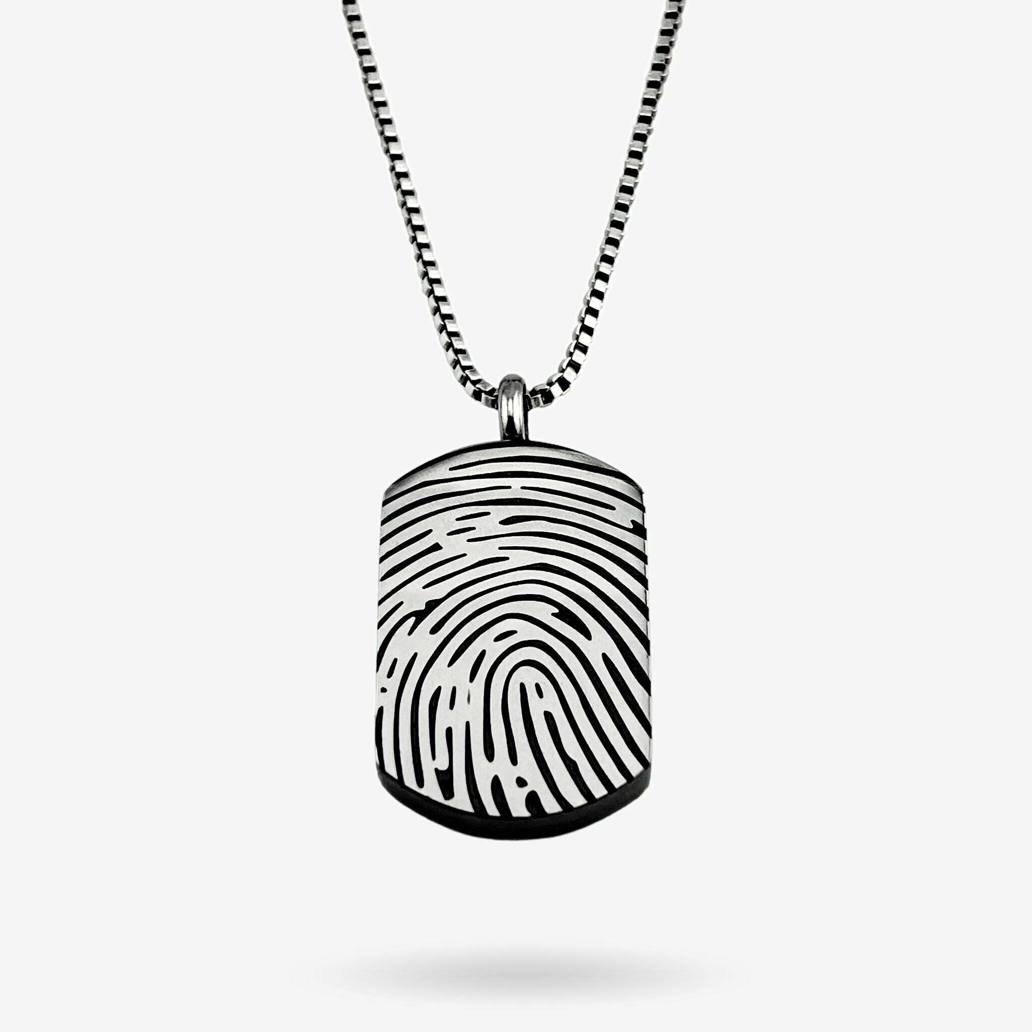 Full Fingerprint Dog Tag Urn Necklace - MemoriesMade