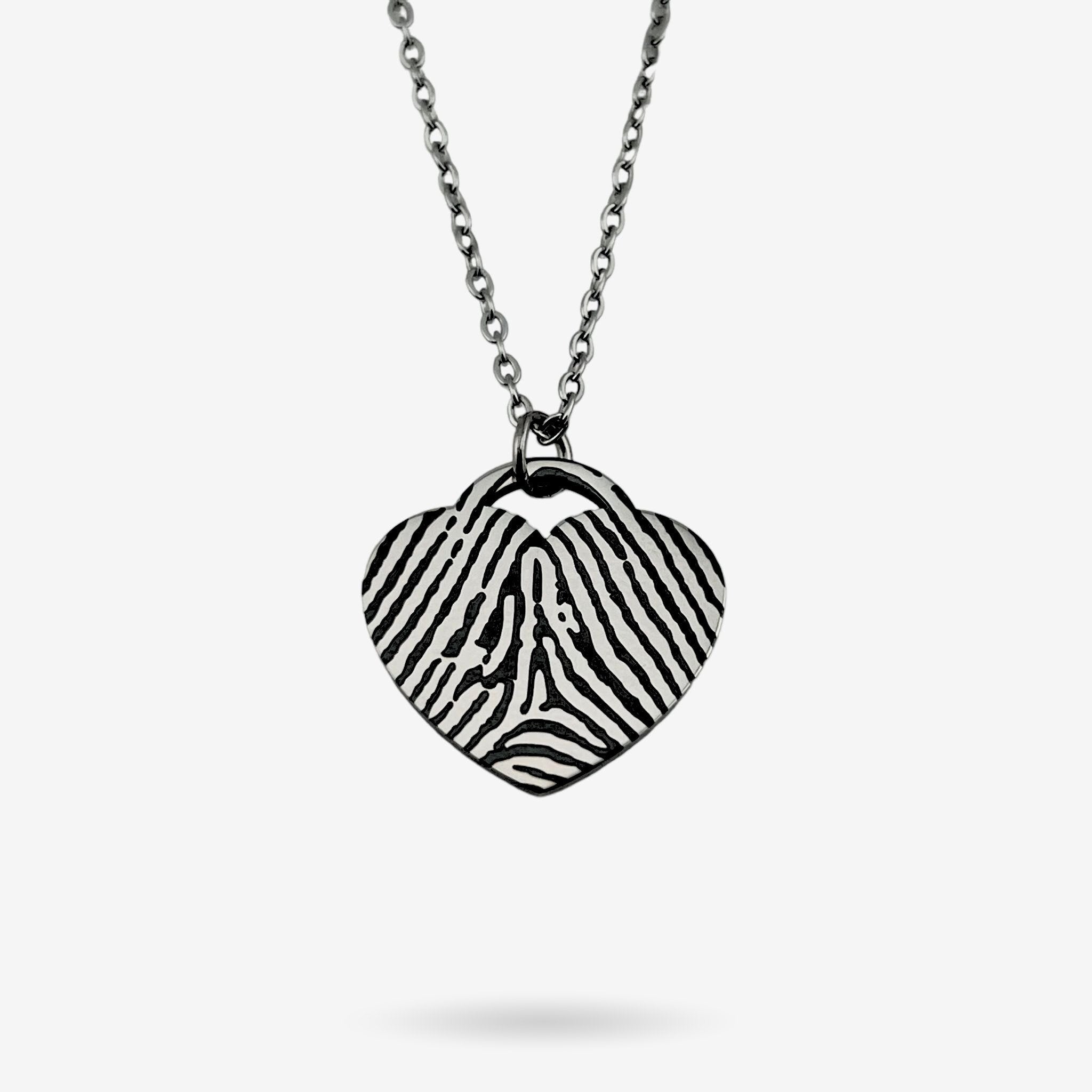 Full Fingerprint Heart Necklace - MemoriesMade