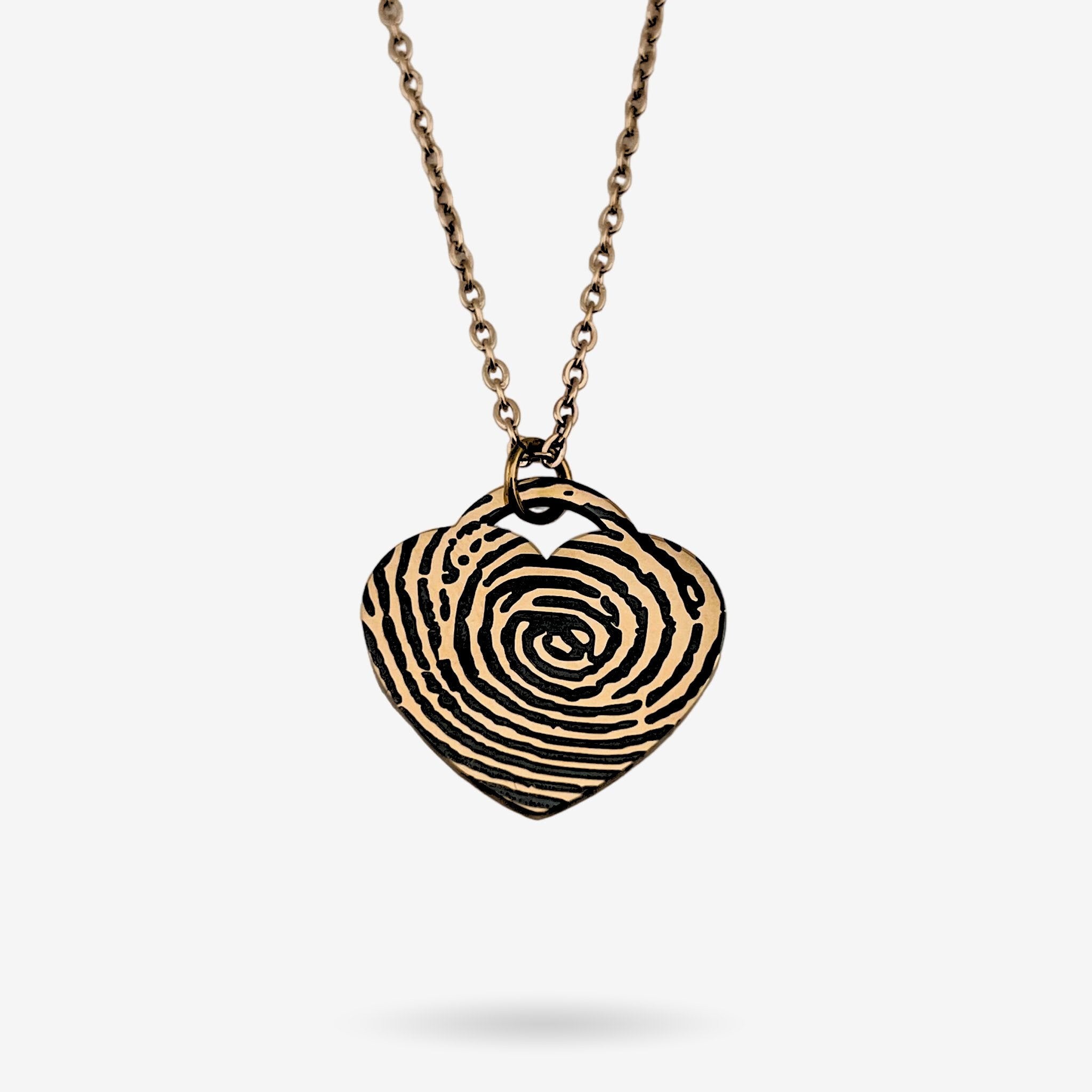 Full Fingerprint Heart Necklace - MemoriesMade