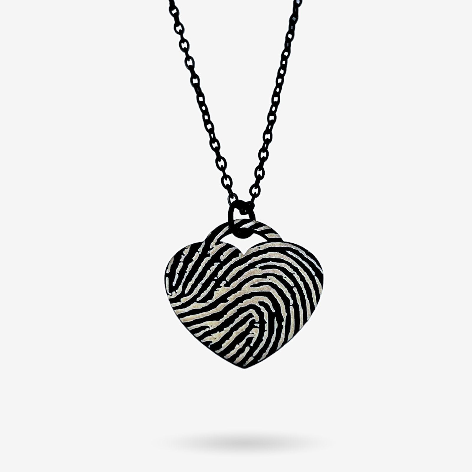 Full Fingerprint Heart Necklace - MemoriesMade