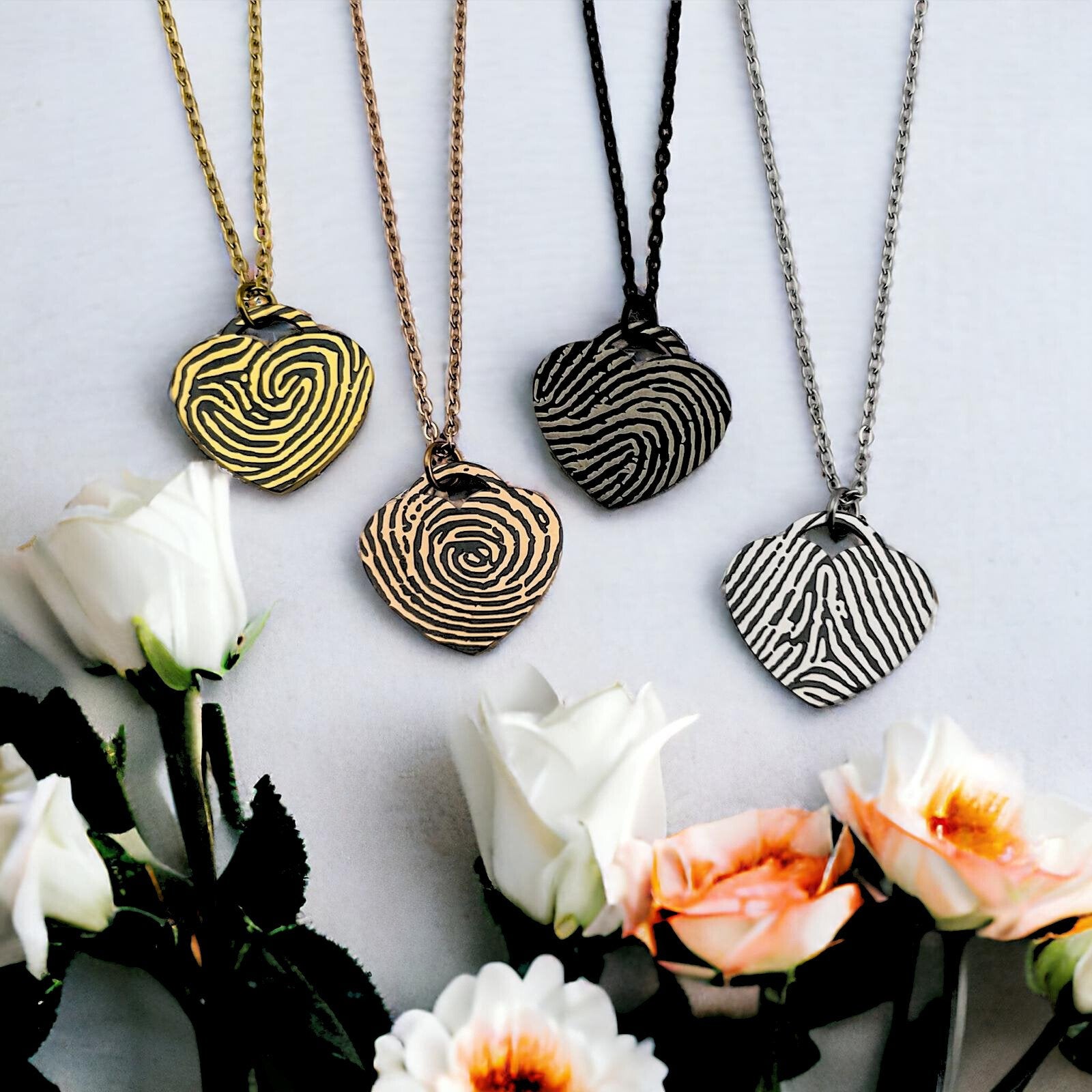 Full Fingerprint Heart Necklace - MemoriesMade