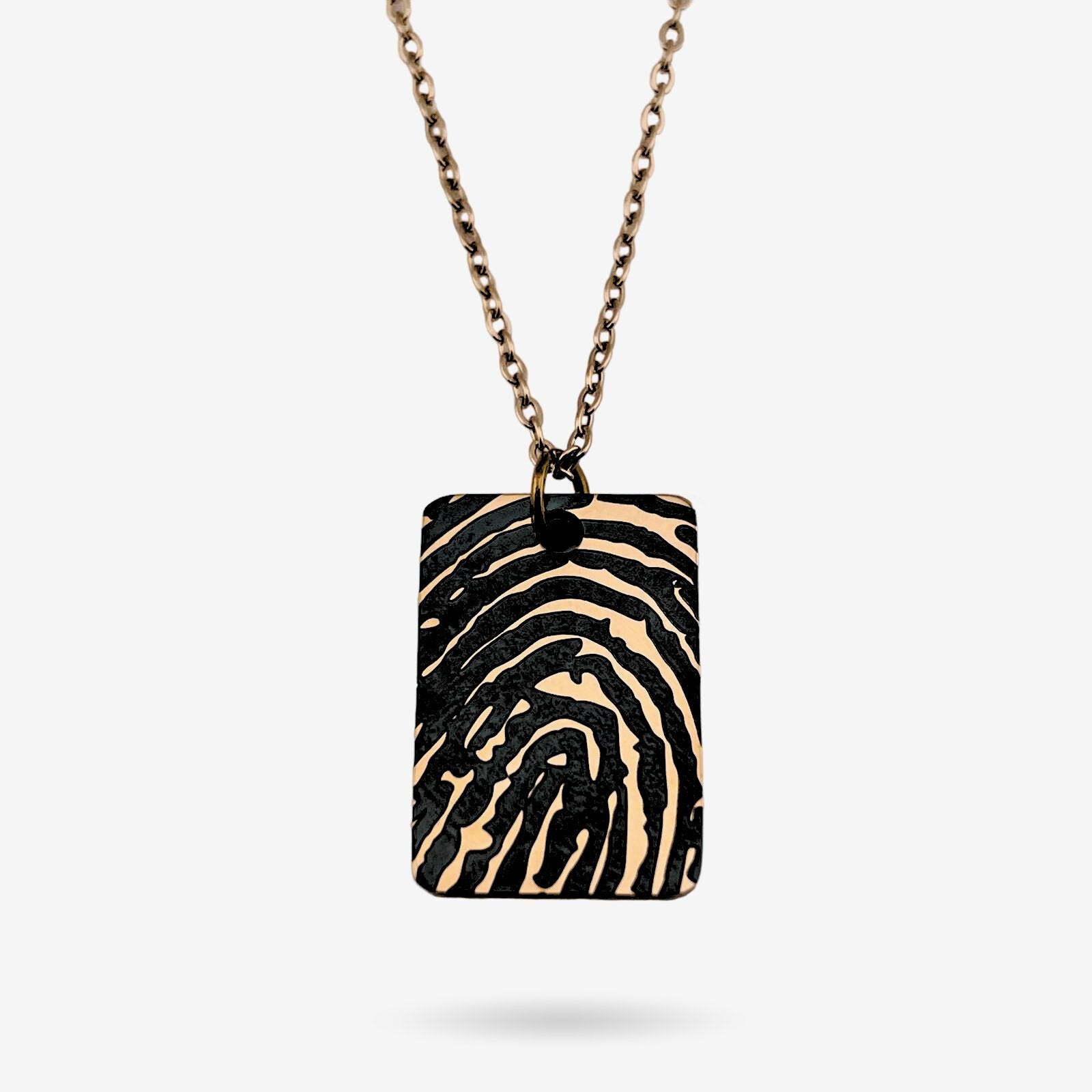 Full Fingerprint Mini Bar Necklace - MemoriesMade