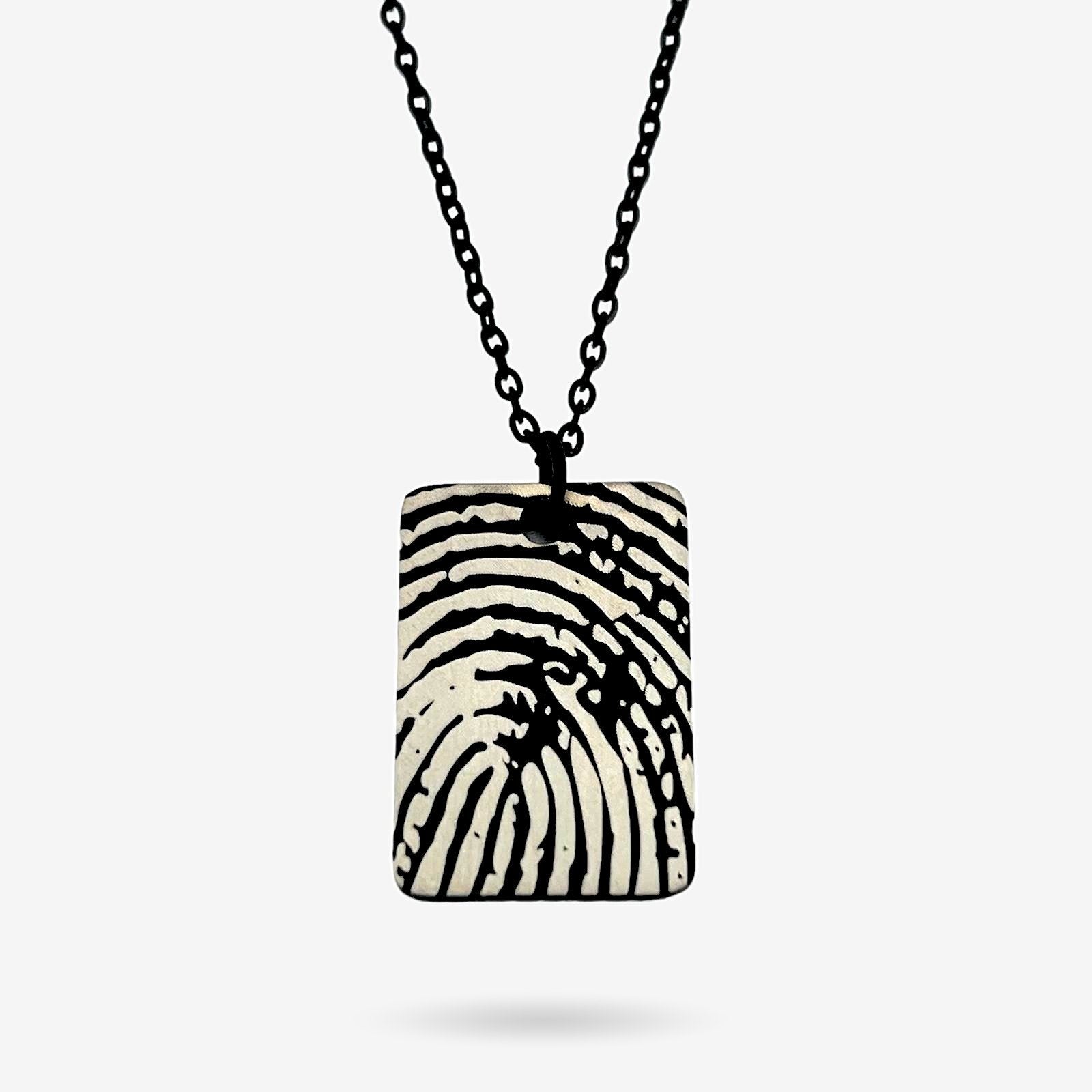 Full Fingerprint Mini Bar Necklace - MemoriesMade