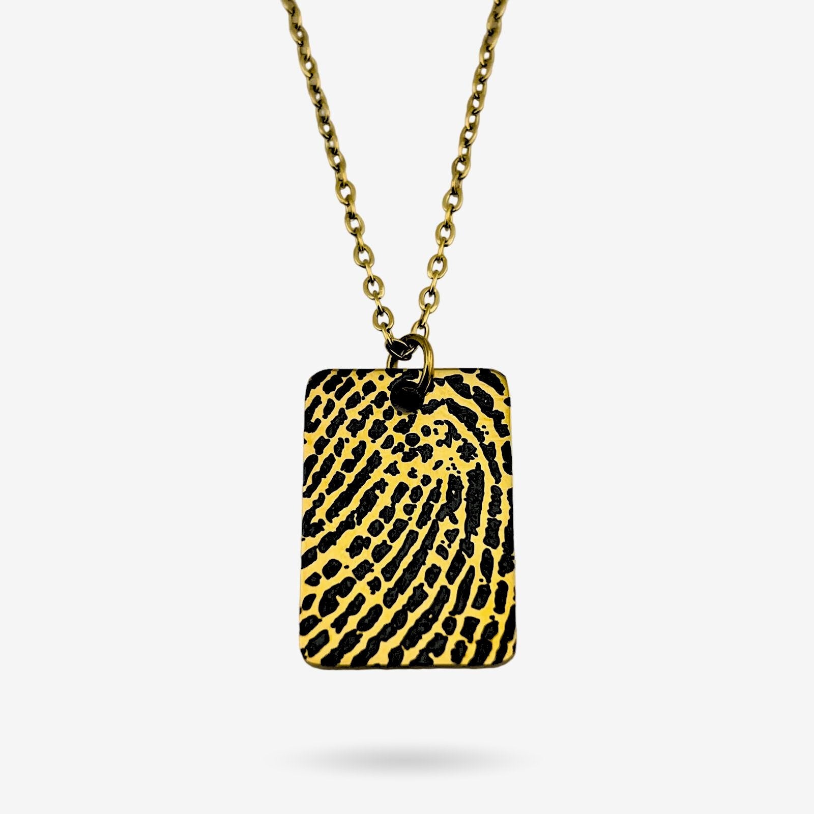 Full Fingerprint Mini Bar Necklace - MemoriesMade