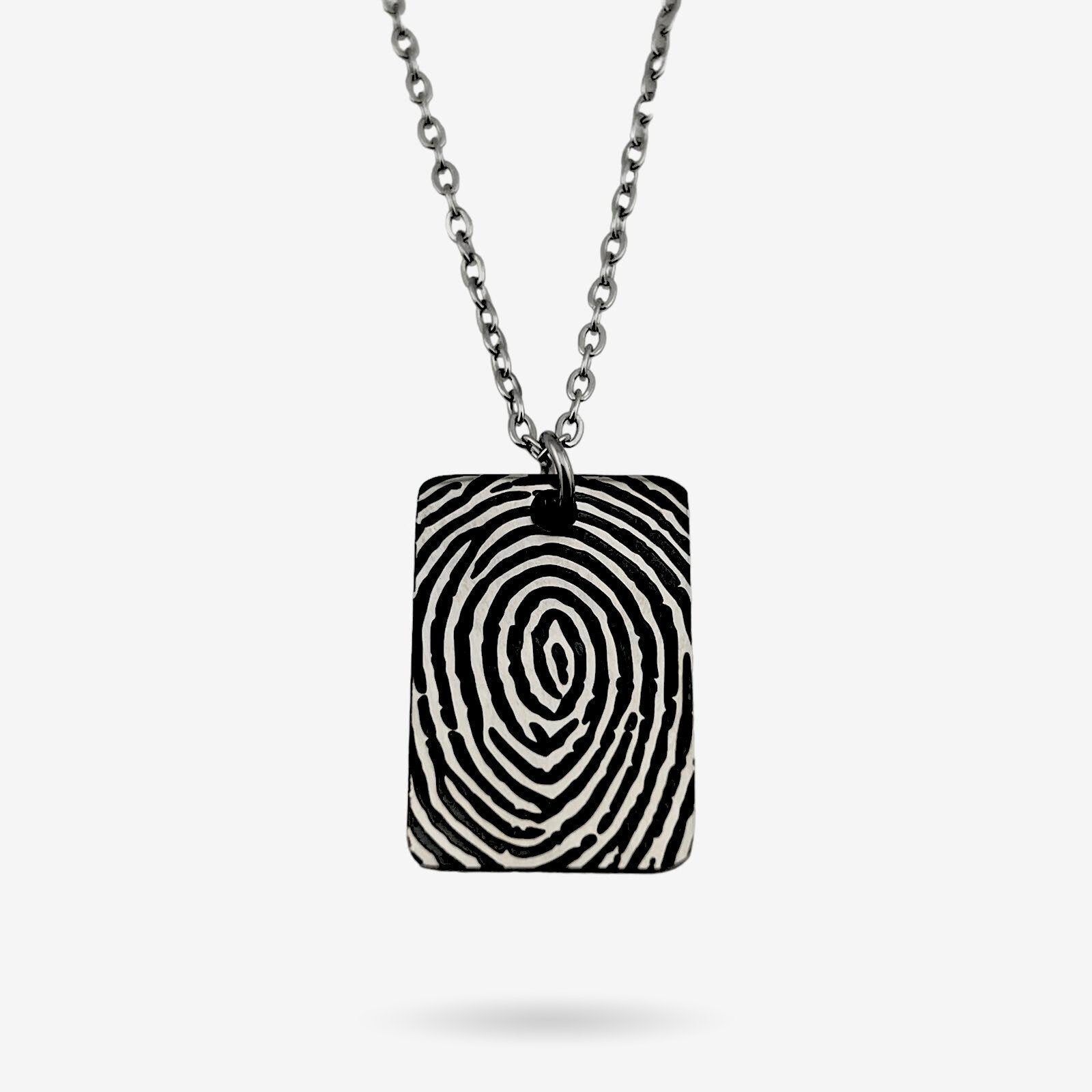 Full Fingerprint Mini Bar Necklace - MemoriesMade