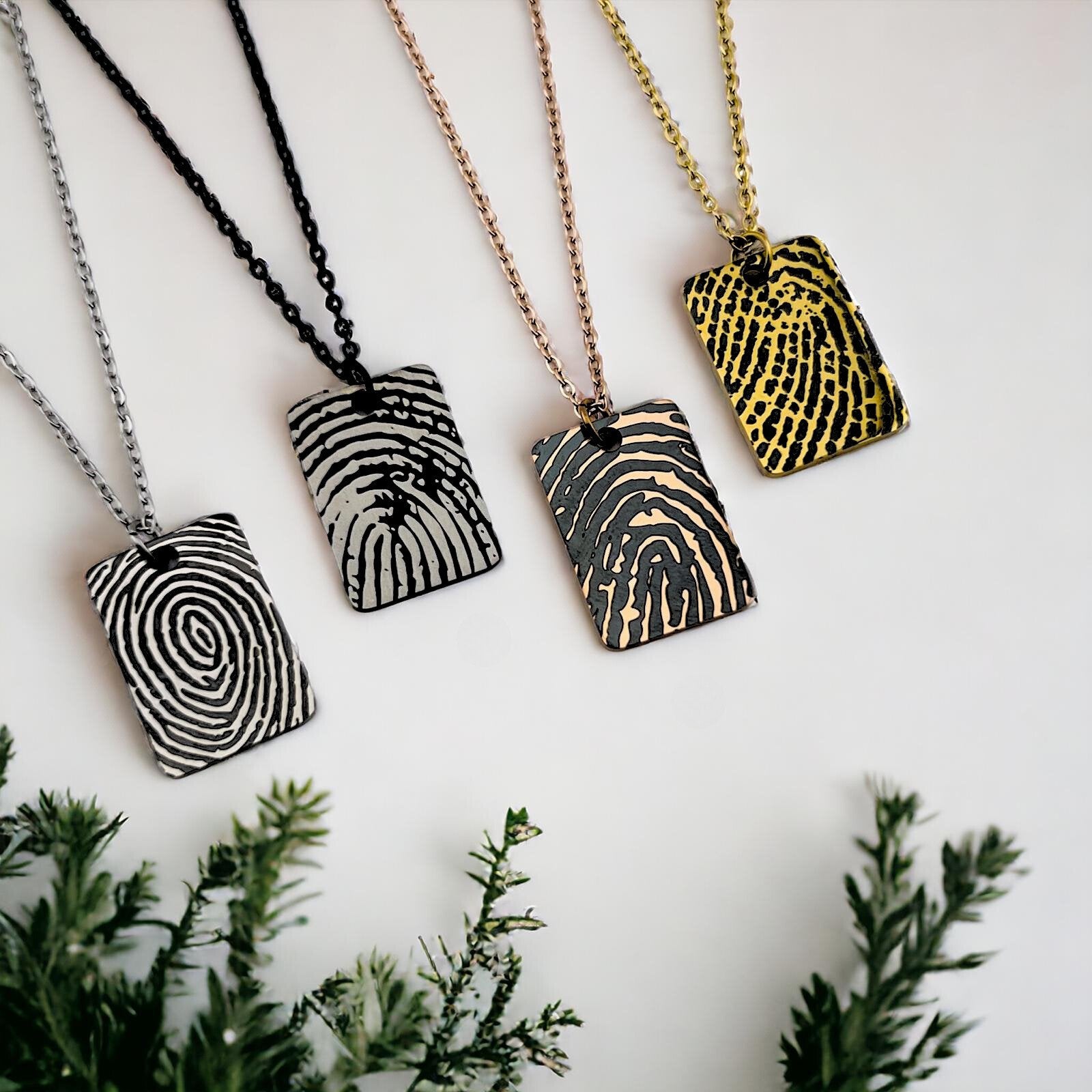 Full Fingerprint Mini Bar Necklace - MemoriesMade