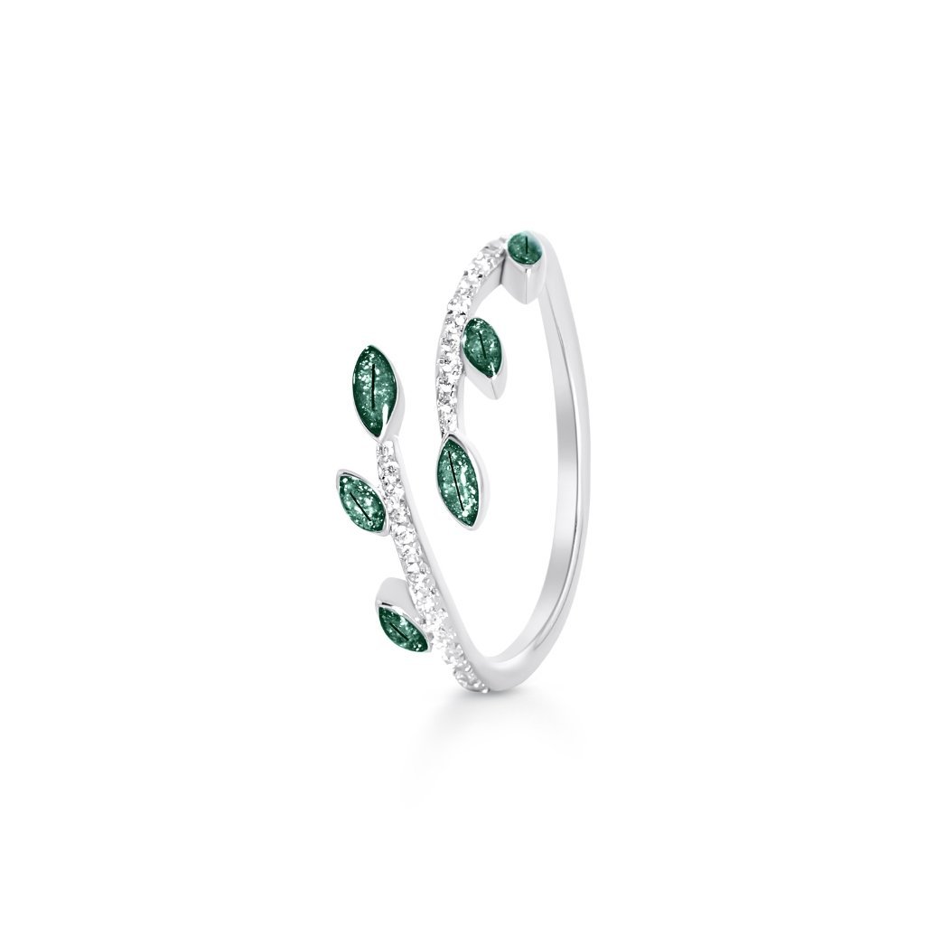 Hair Keepsake Adjustable Vine Ring with Fine Crystals - MemoriesMade