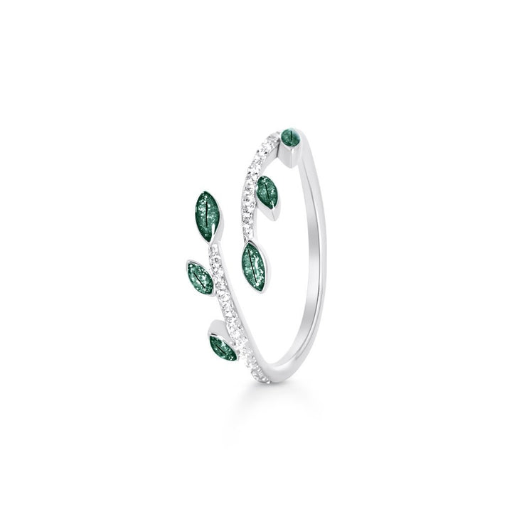 Hair Keepsake Adjustable Vine Ring with Fine Crystals - MemoriesMade
