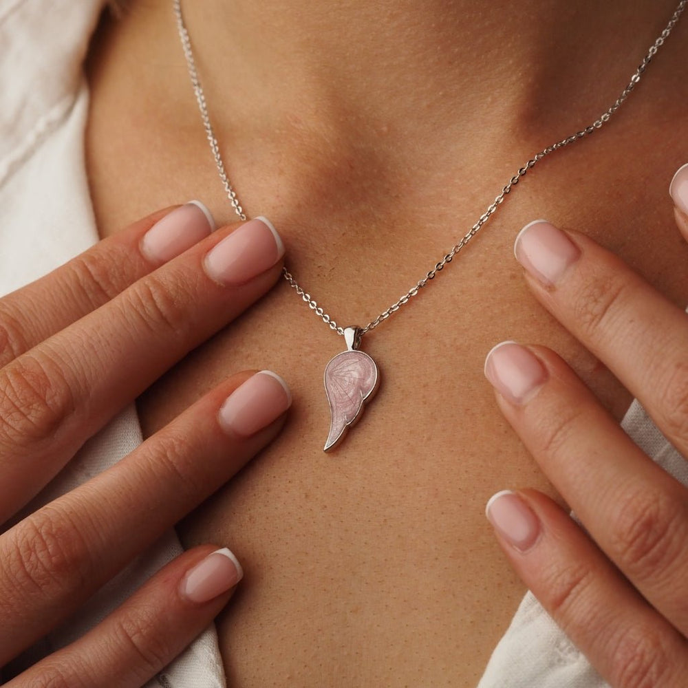 Hair Keepsake Angel Wing Necklace - MemoriesMade