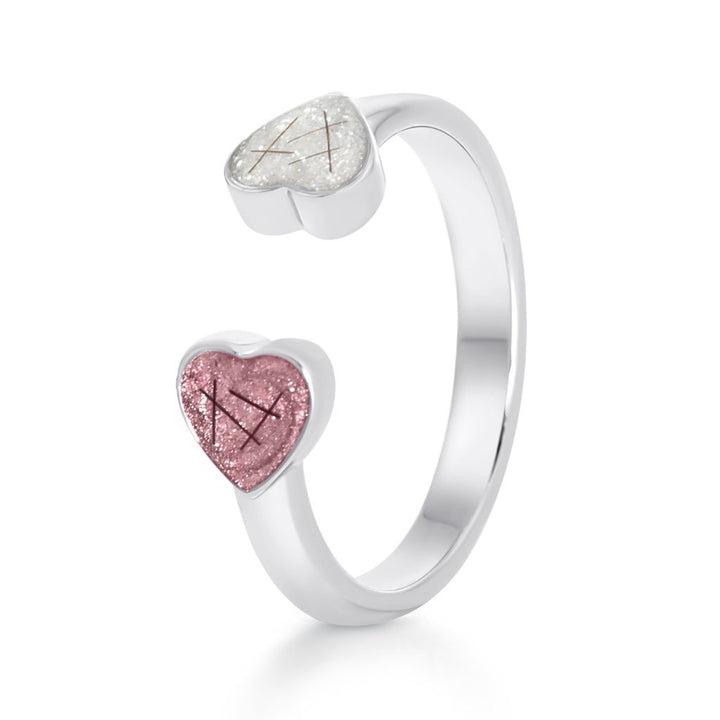 Hair Keepsake Dual Heart Adjustable Ring - MemoriesMade