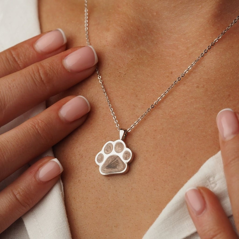 Hair Keepsake Pawprint Necklace - MemoriesMade