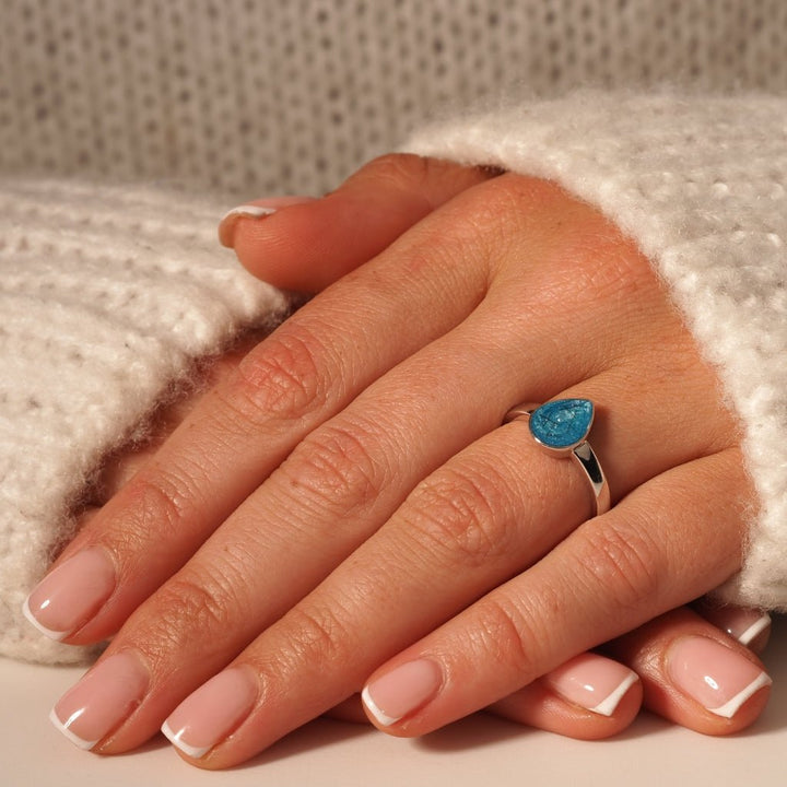 Hair Keepsake Teardrop Ring - MemoriesMade