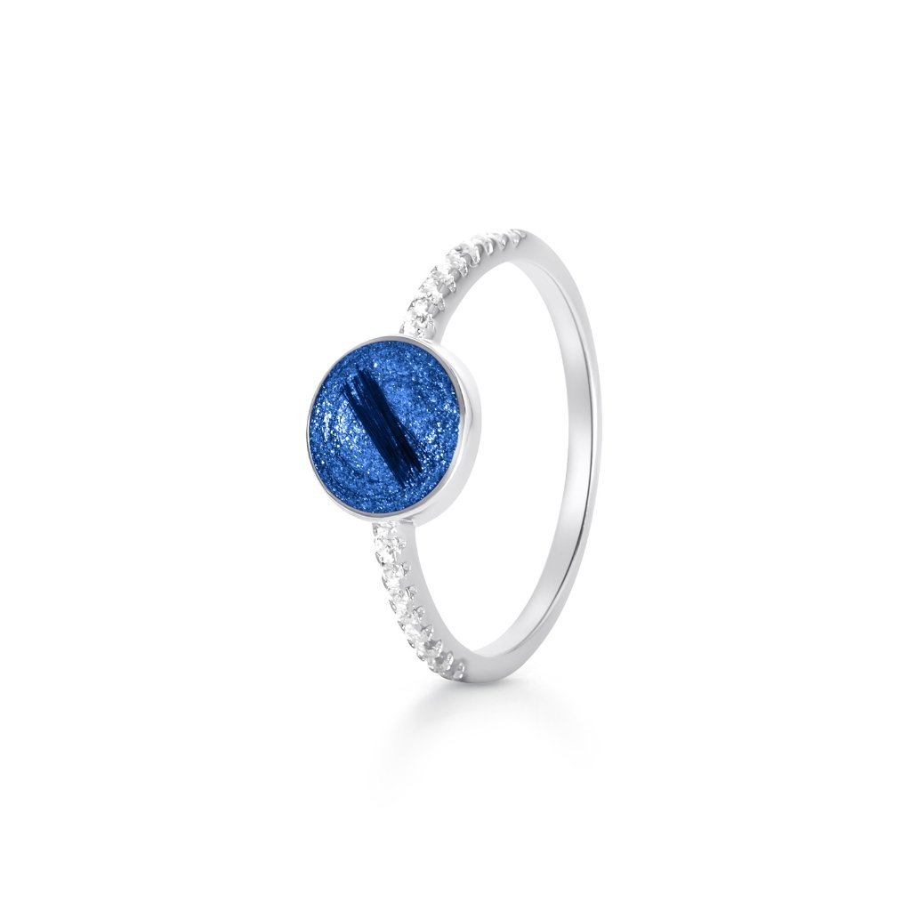 Hair Keepsake Tribute Ring with Fine Crystals - MemoriesMade