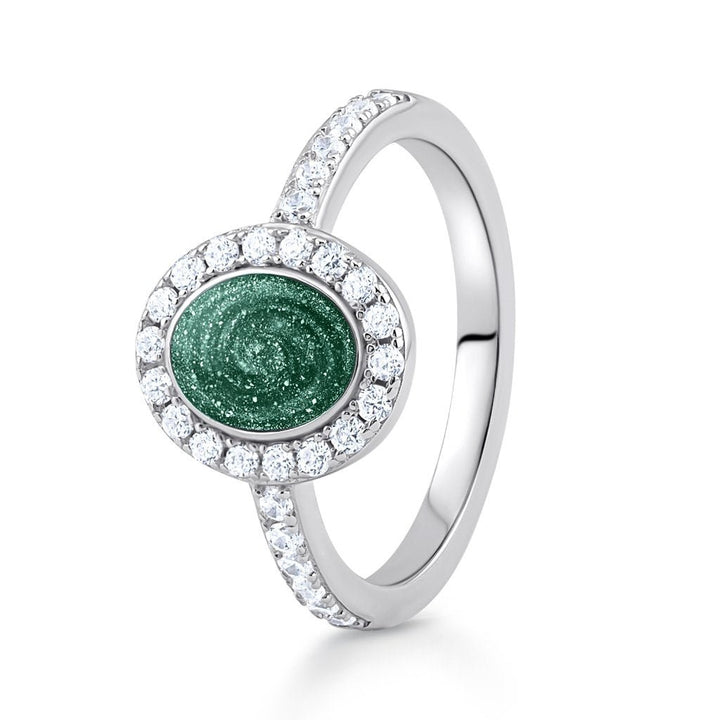 Halo Oval Ashes Ring - MemoriesMade