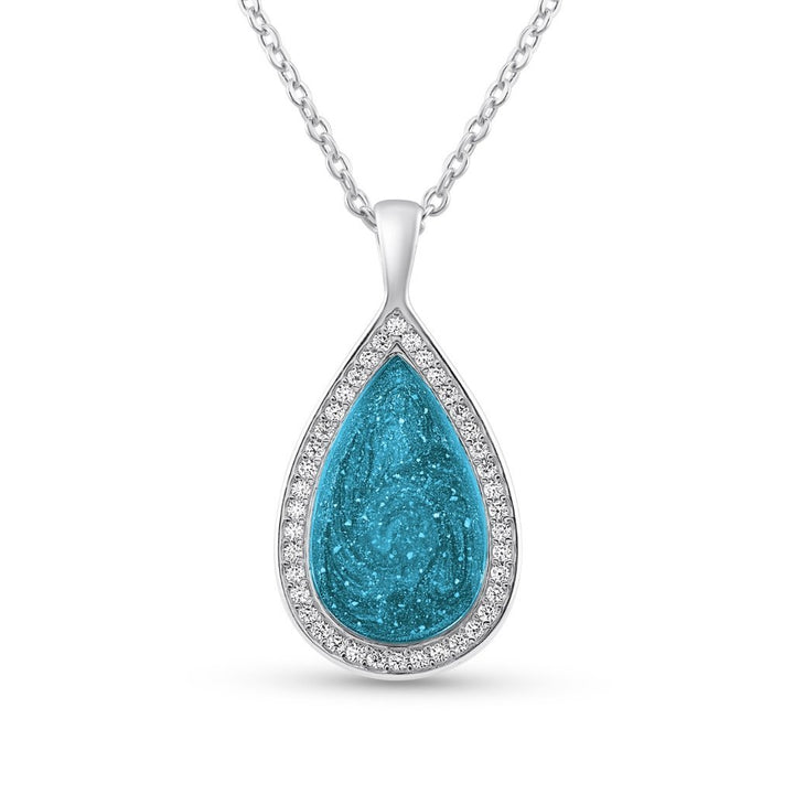 Halo Teardrop Ashes Necklace - MemoriesMade