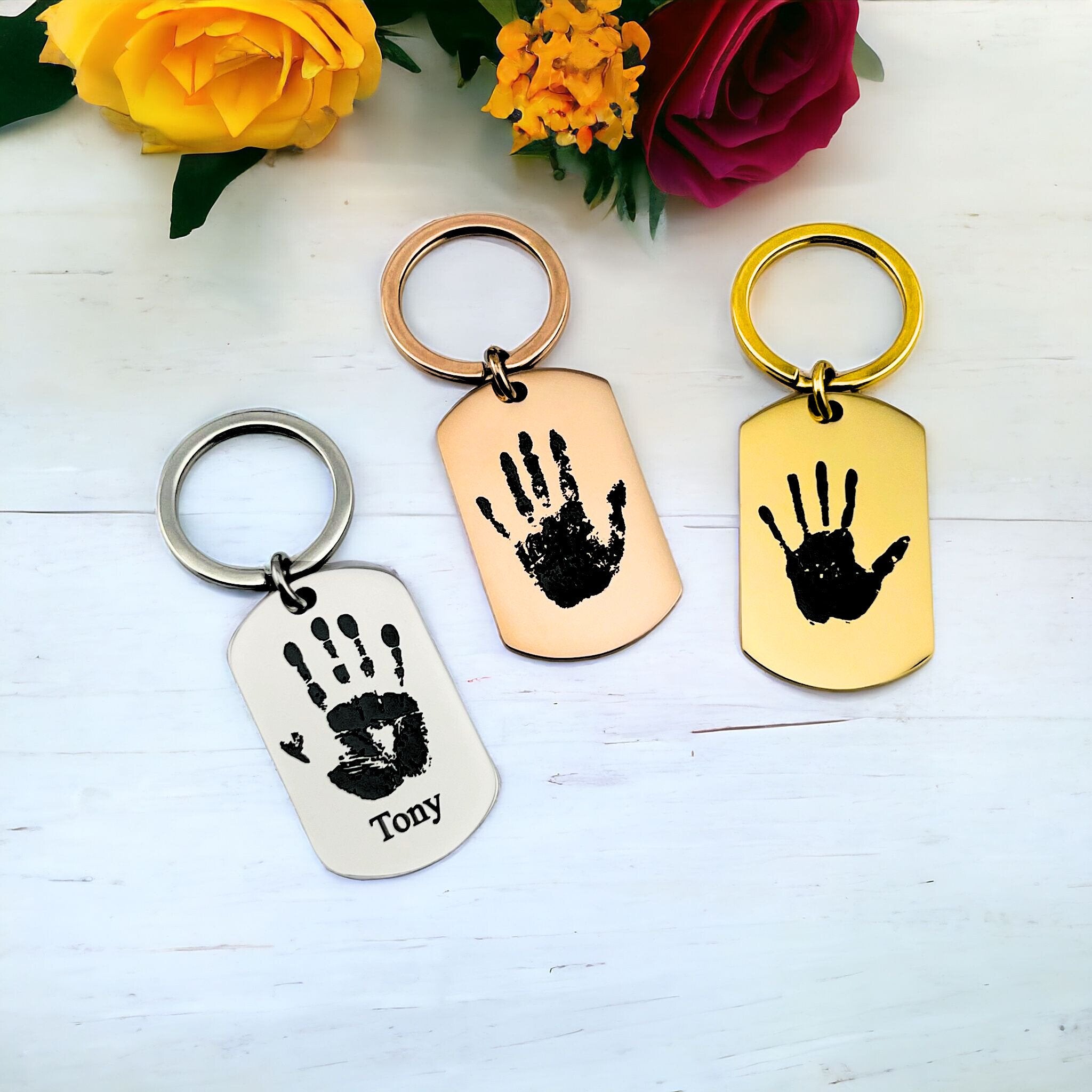 Handprint Flat Bar Keychain - MemoriesMade