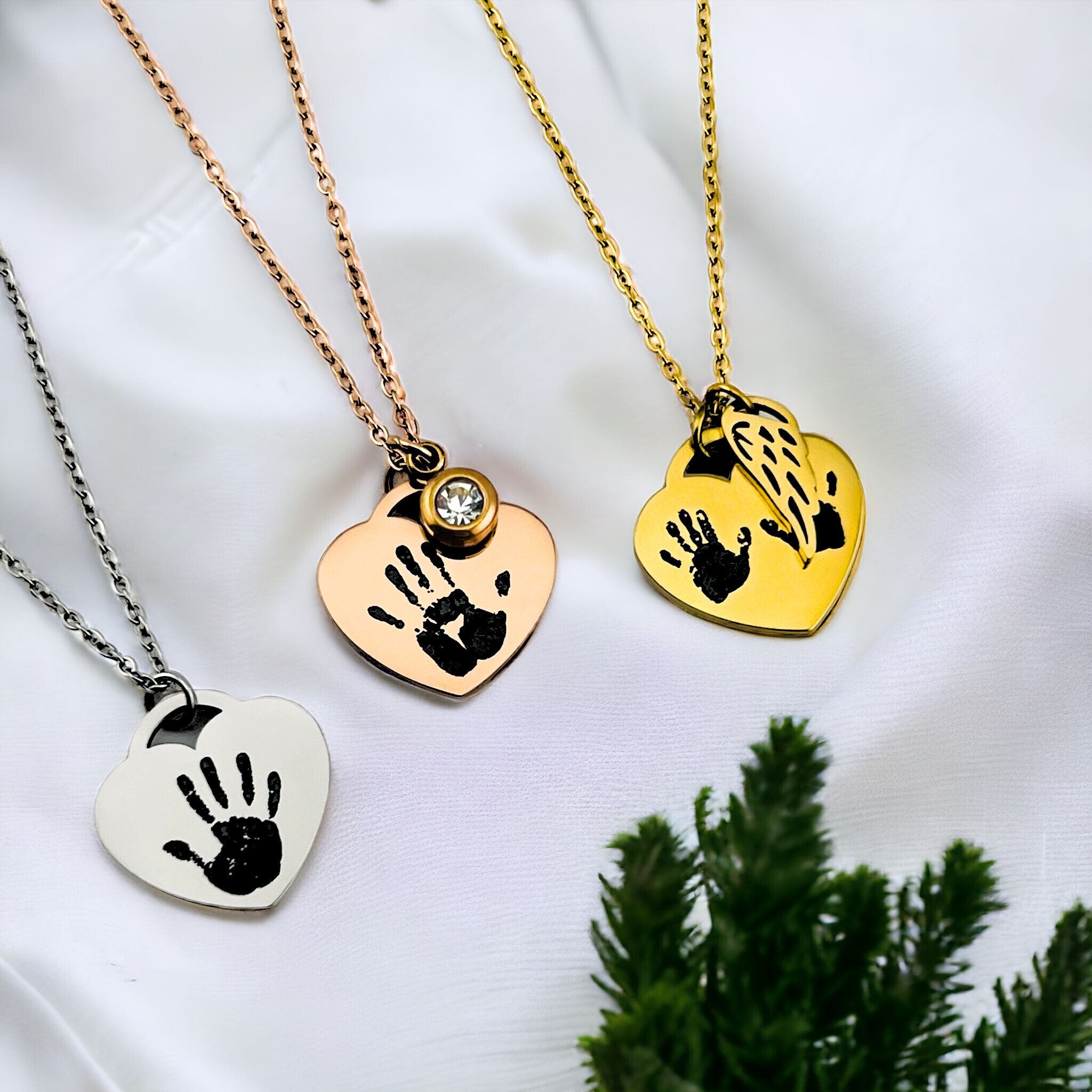 Handprint Heart Necklace - MemoriesMade