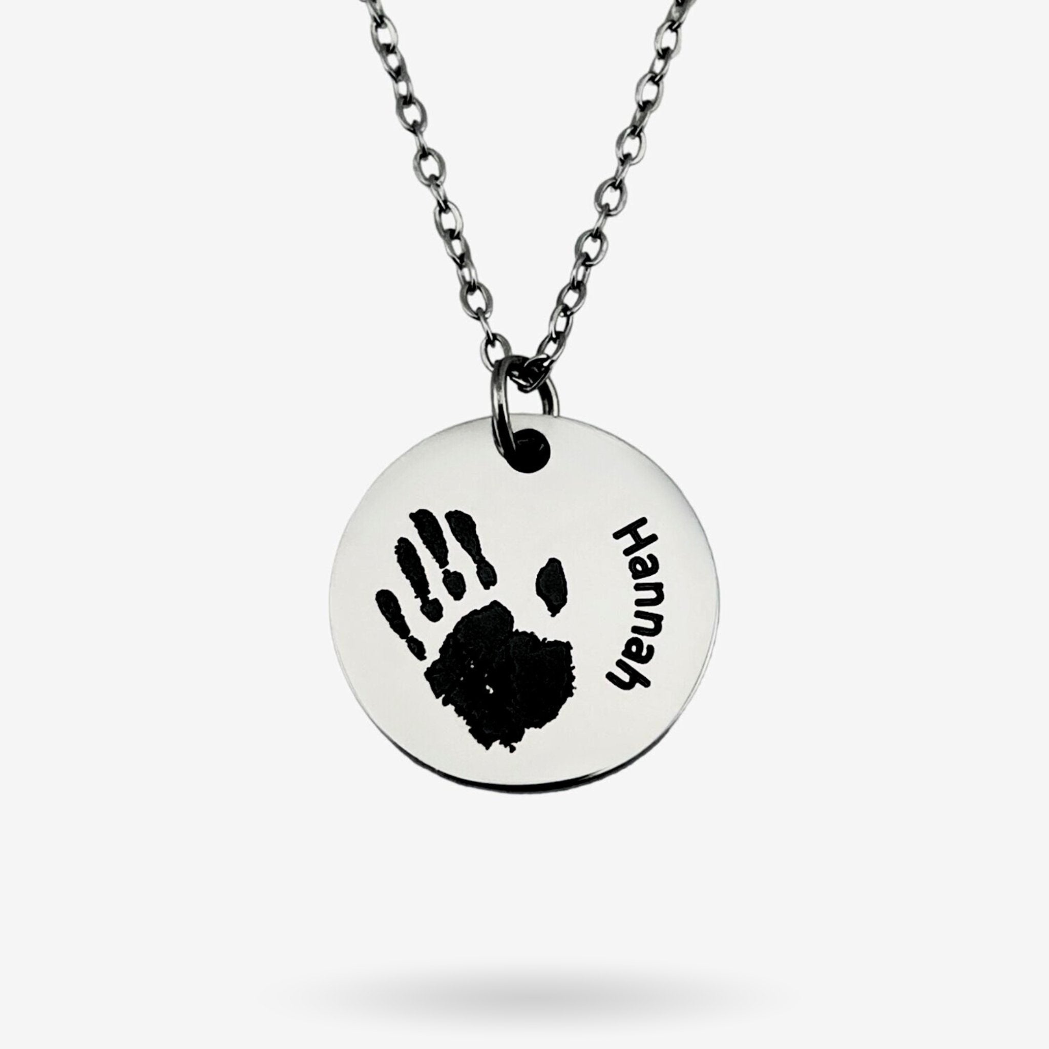 Handprint Name Disc Necklace - MemoriesMade