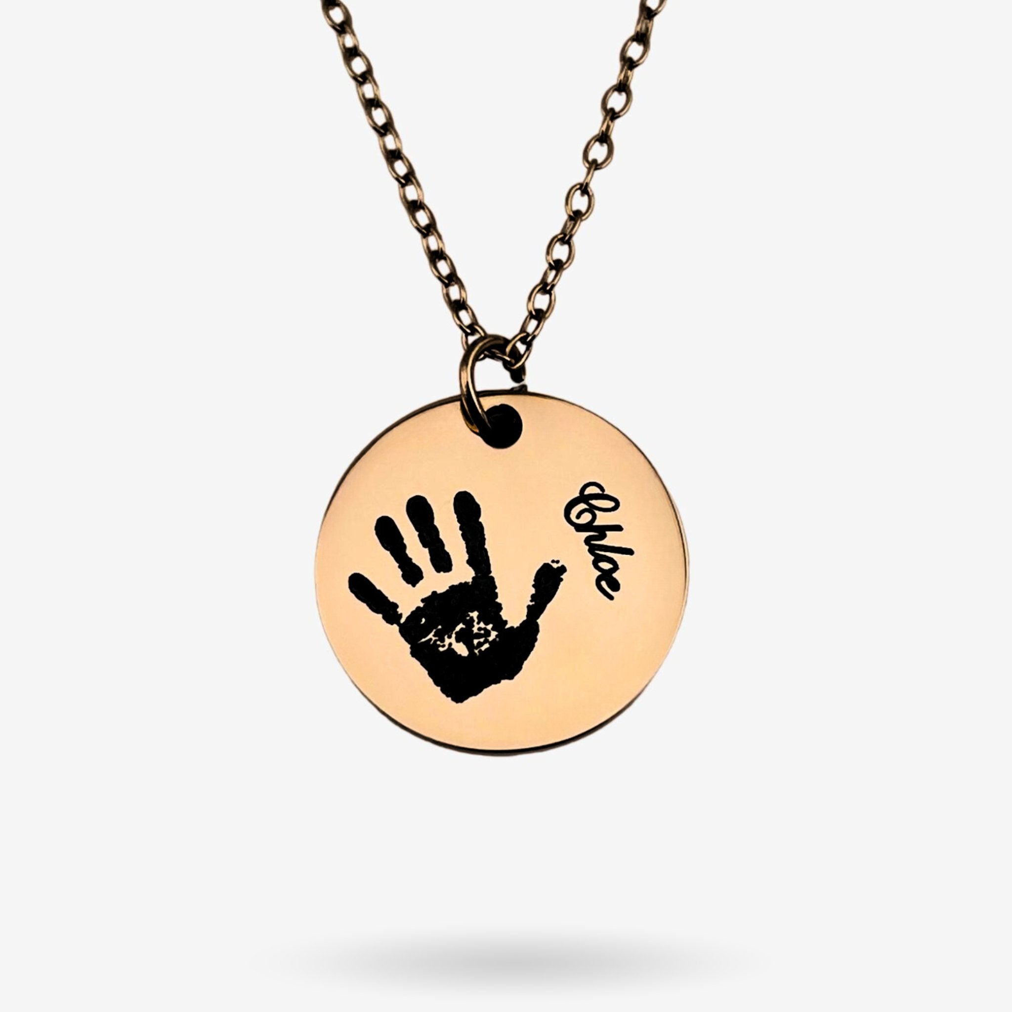 Handprint Name Disc Necklace - MemoriesMade