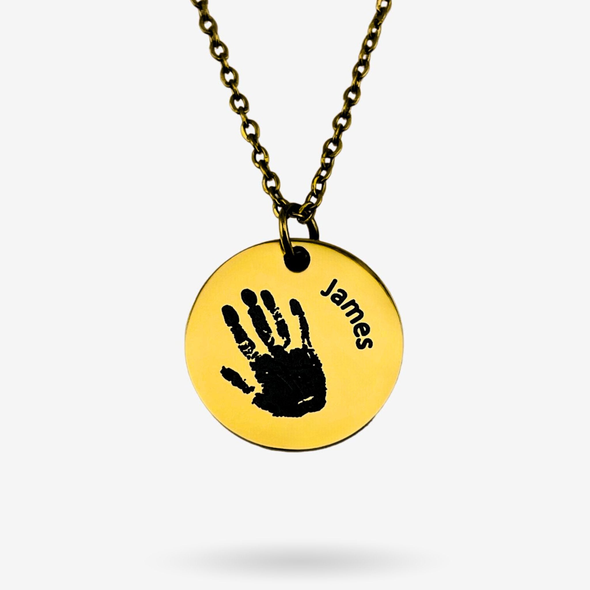 Handprint Name Disc Necklace - MemoriesMade