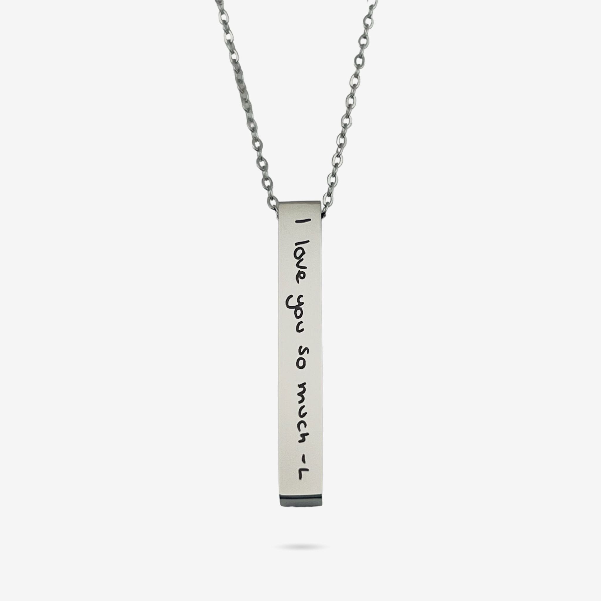 Handwriting Bar Necklace - MemoriesMade