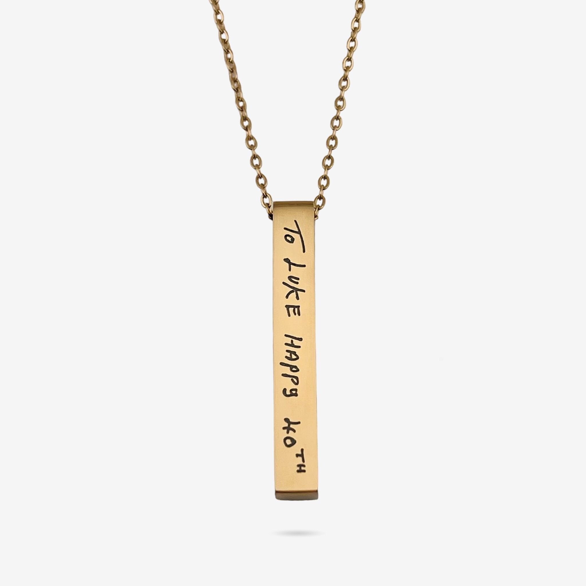 Handwriting Bar Necklace - MemoriesMade