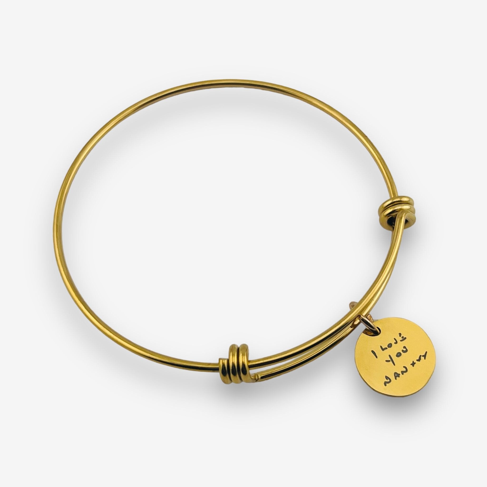 Handwriting Disc Bangle - MemoriesMade