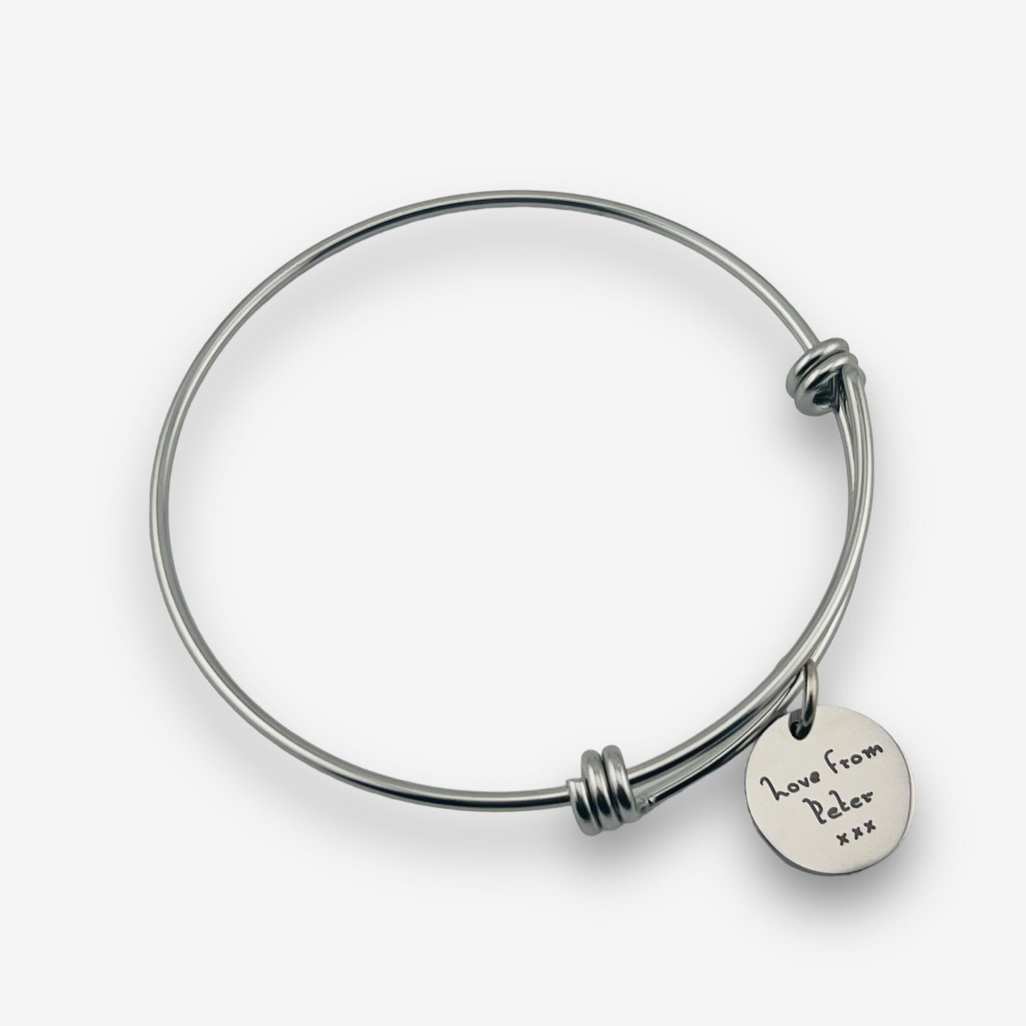 Handwriting Disc Bangle - MemoriesMade