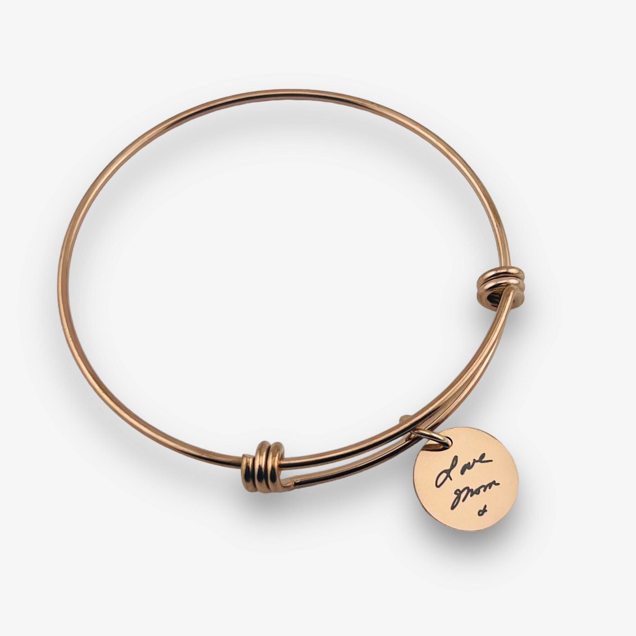 Handwriting Disc Bangle - MemoriesMade